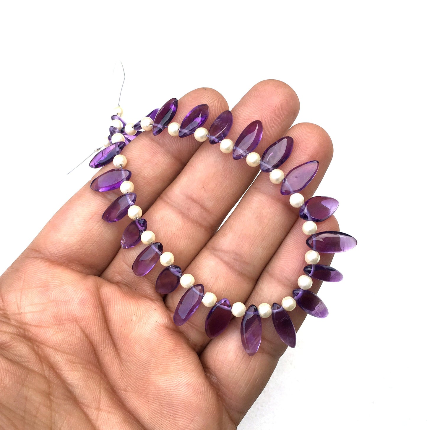 Very Stunning 25 Pieces Smooth Marquise Shape Beads, Natural Blue Amethyst Gemstone,Size 5x12-7x14 MM Making Birthstone Jewelry Wholesale