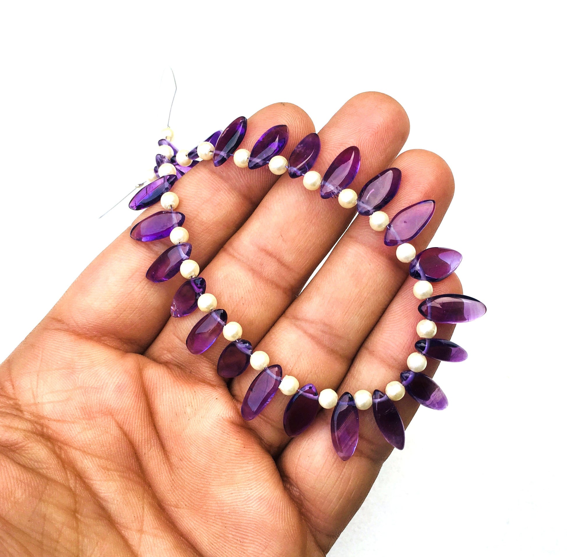 Very Stunning 25 Pieces Smooth Marquise Shape Beads, Natural Blue Amethyst Gemstone,Size 5x12-7x14 MM Making Birthstone Jewelry Wholesale