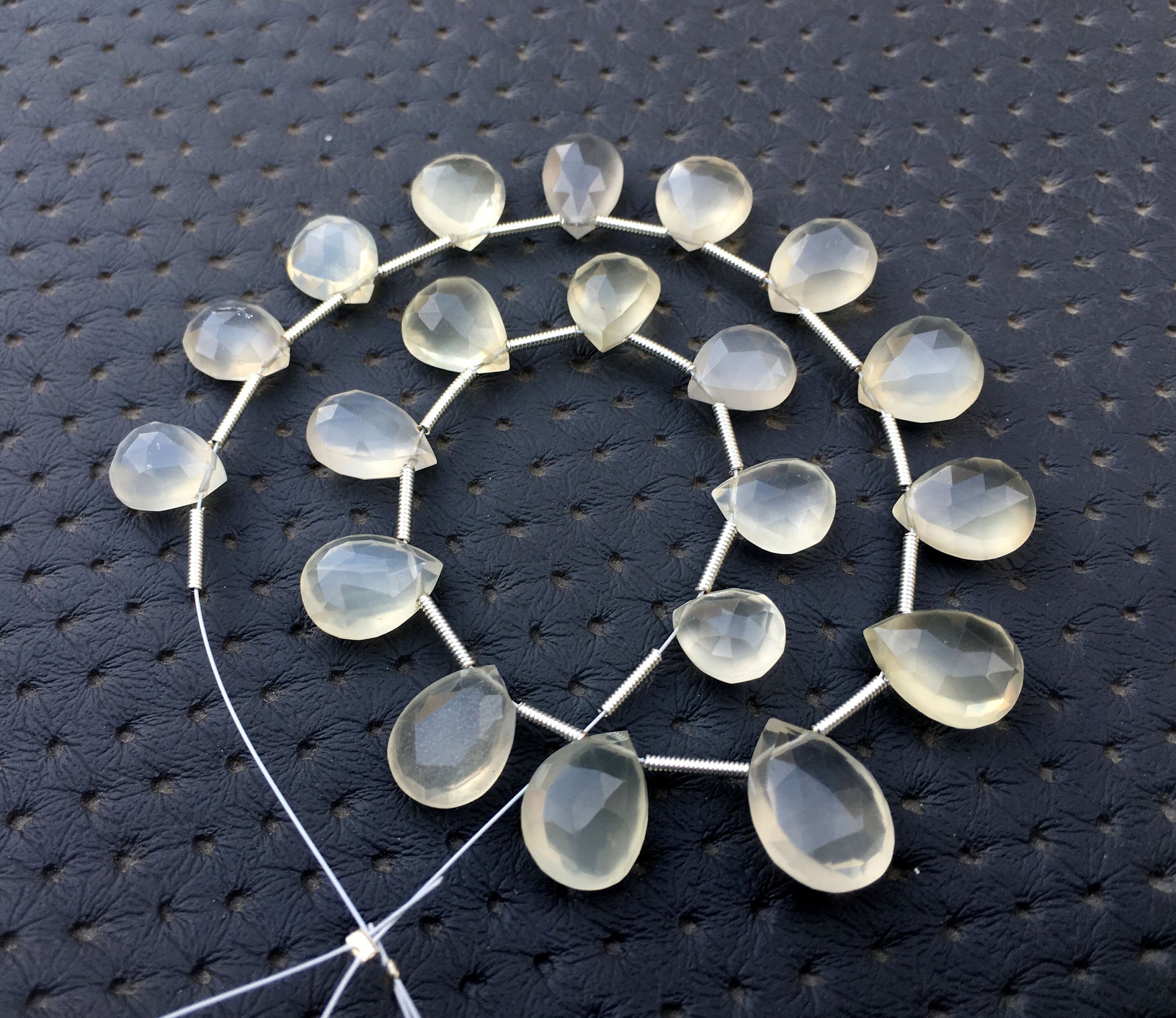 1 Strand Natural White Moonstone, 20 Pieces Faceted Pear shape Beads,Size 8x10-10x14 MM Gemstone Briolette Beads,Making Jewelry Wholesale