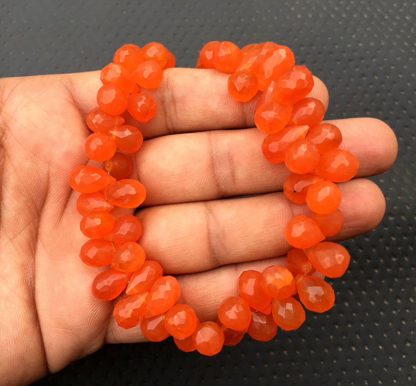 Genuine Quality 1 Strand Natural Carnelian Gemstone,Faceted Teardrop Shape Beads,Size 7x10-8x13 MM Briolette Beads Making Jewelry Wholesale