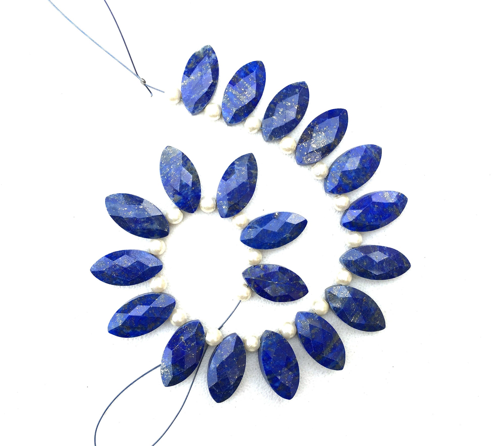 Exceptionally Lovely Stone 12 Pieces Natural Lapis Lazuli,Faceted Marquise Shape Beads Size 8x16 MM,Briolette Beads Making Jewelry Wholesale