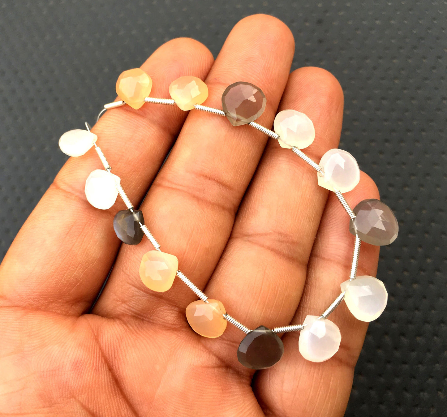 Earth Mined Gemstone 21 Pieces Natural Multi Moonstone, Faceted Heart Shape Beads,Size 7-9 MM Gemstone Making Beautiful Jewelry Wholesale