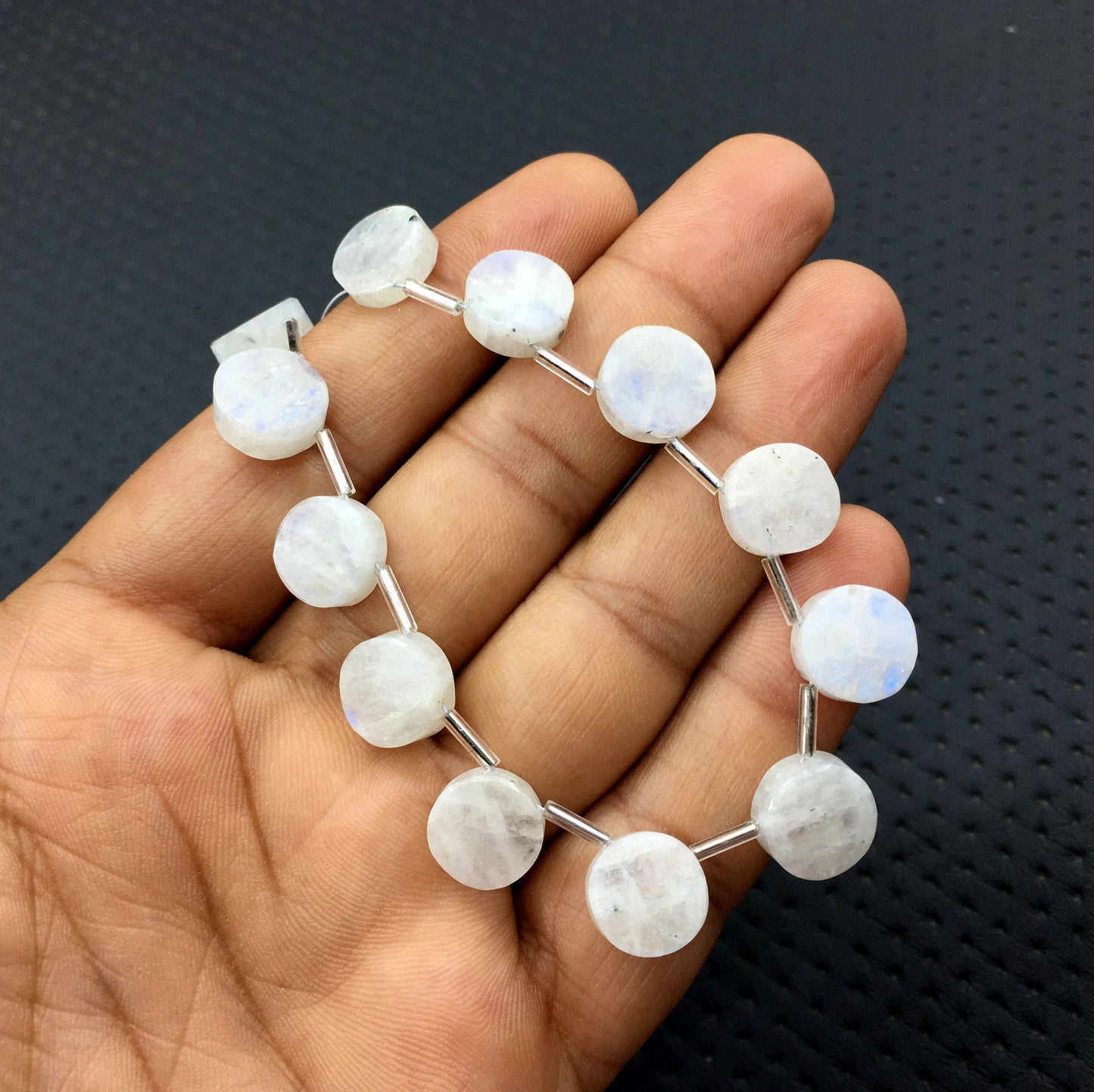 Awesome Quality 21 Pieces Natural Rainbow Moonstone Smooth Coin Shape Gemstone,Size 10-11 MM Moonstone Coin Beads,Making jewelry Wholesale