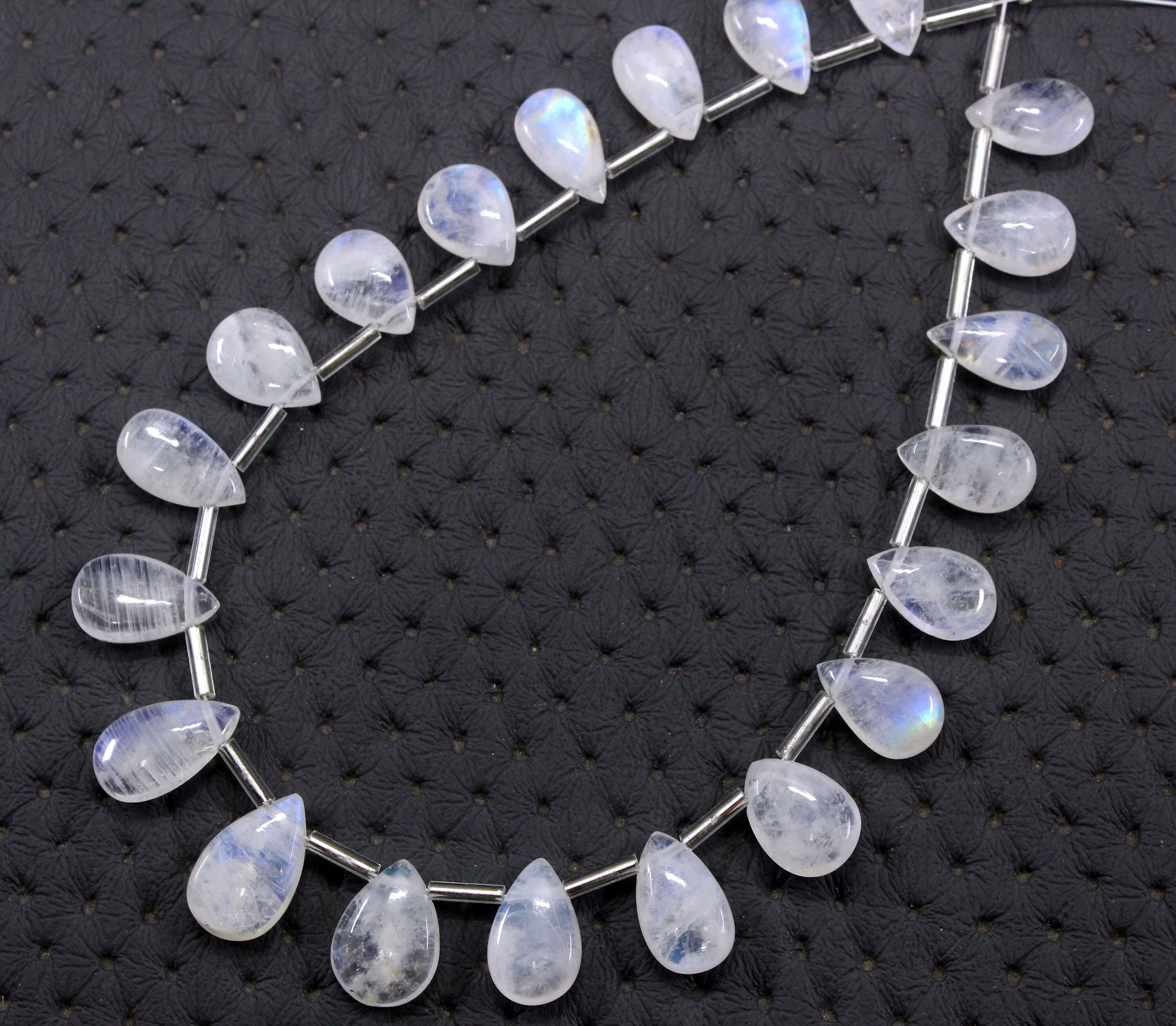 Rare Collections 21 Pieces Natural Rainbow Moonstone Smooth Pear Shape Briolette Beads Size 7x12-9x14 MM Making Jewelry Wholesale Price