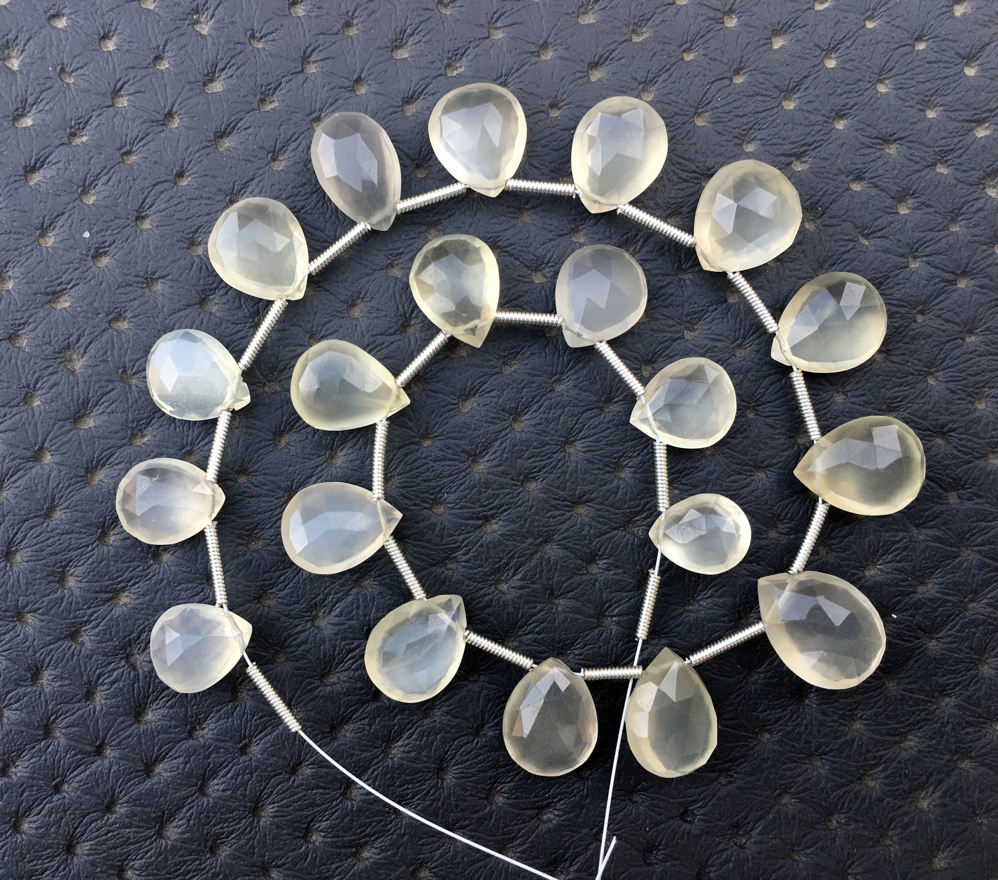 1 Strand Natural White Moonstone, 20 Pieces Faceted Pear shape Beads,Size 8x10-10x14 MM Gemstone Briolette Beads,Making Jewelry Wholesale