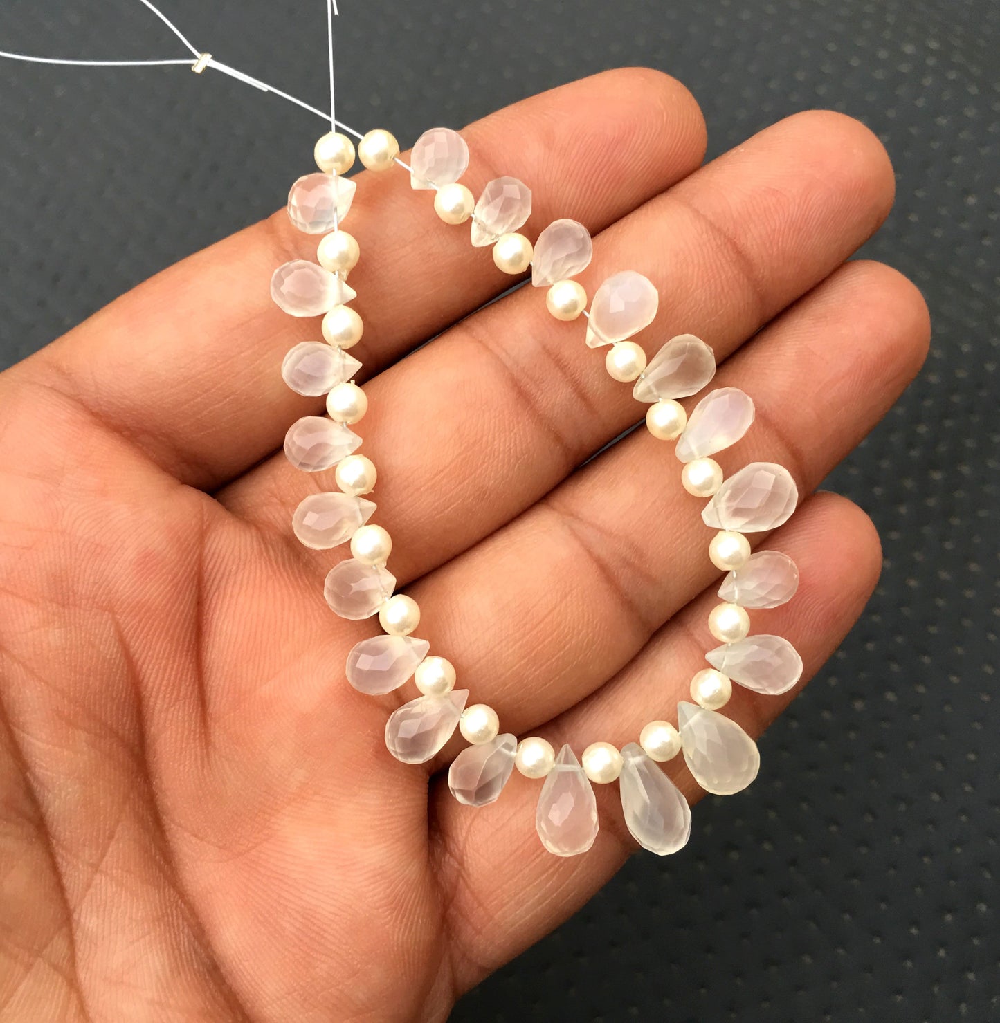 Nice Collection Natural White Moonstone, 16 Pieces Faceted Teardrop shape,Size 5x7-7x10 MM Gemstone Briolette Beads,Making Jewelry Wholesale