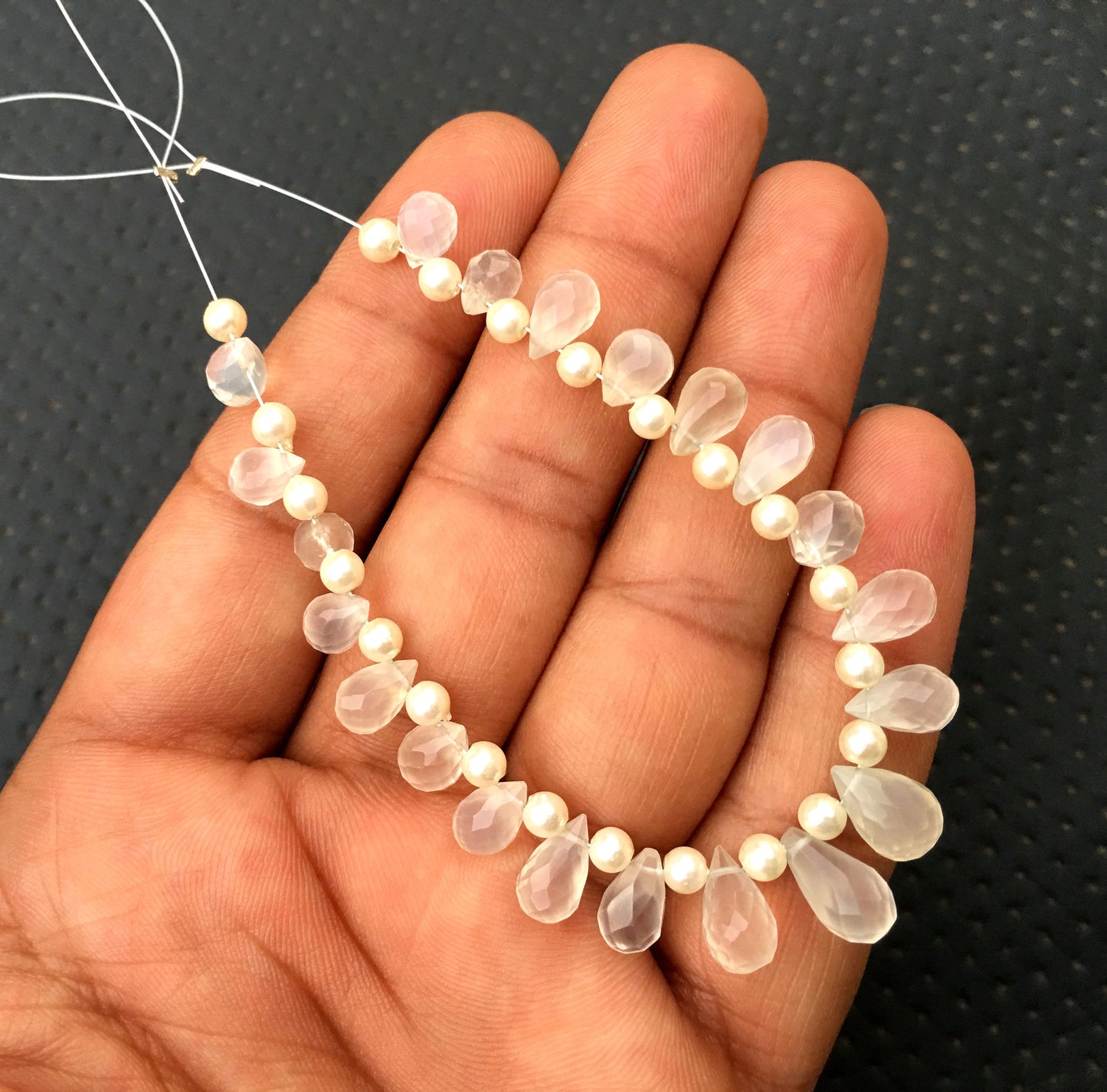 Nice Collection Natural White Moonstone, 16 Pieces Faceted Teardrop shape,Size 5x7-7x10 MM Gemstone Briolette Beads,Making Jewelry Wholesale