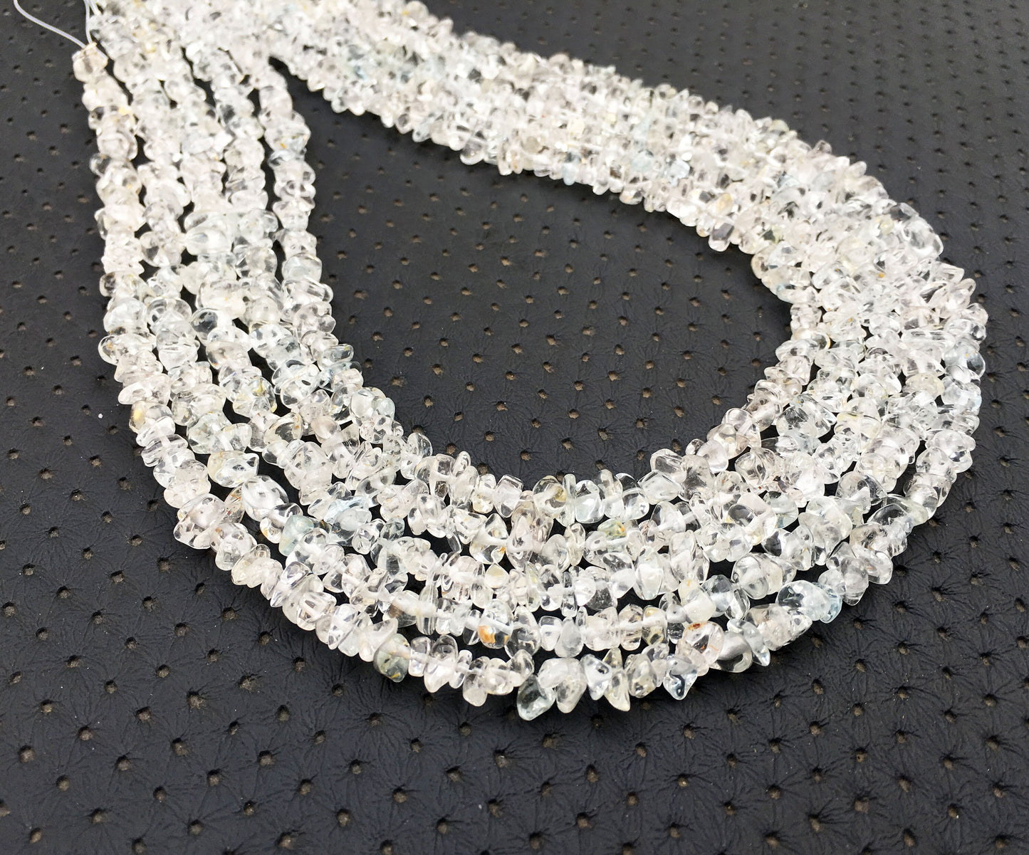 Splendid Gems Super Quality Natural White Topaz Gemstone,16" Long Smooth Uncut Chips Beads, Size 4-6 MM,Making Jewelry Wholesale Price