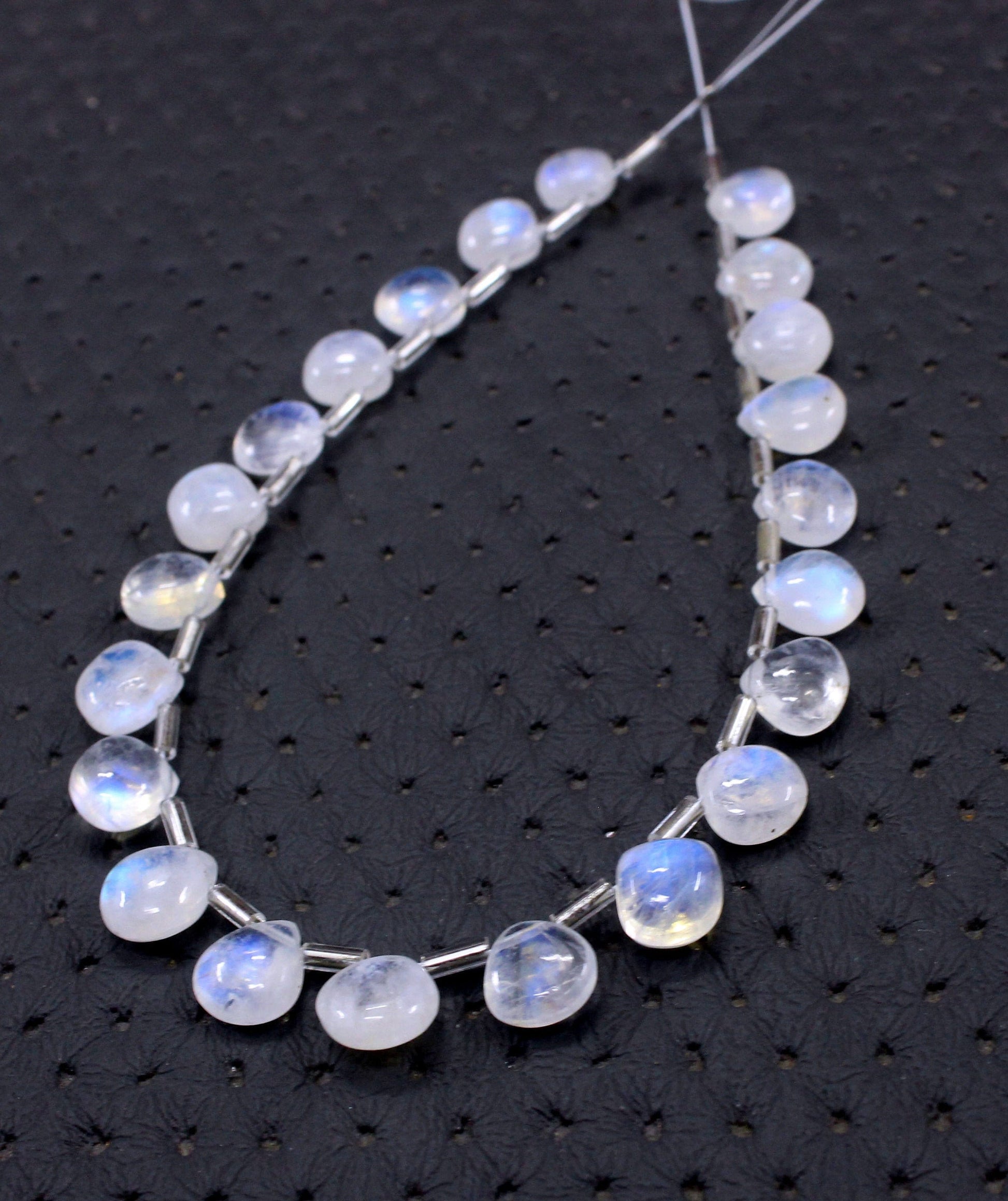 Marvelous Rainbow Moonstone,22 Pieces Blue Flashy Natural Moonstone Smooth Heart Shape Beads Size 7-8 MM Making Jewelry Wholesale Price