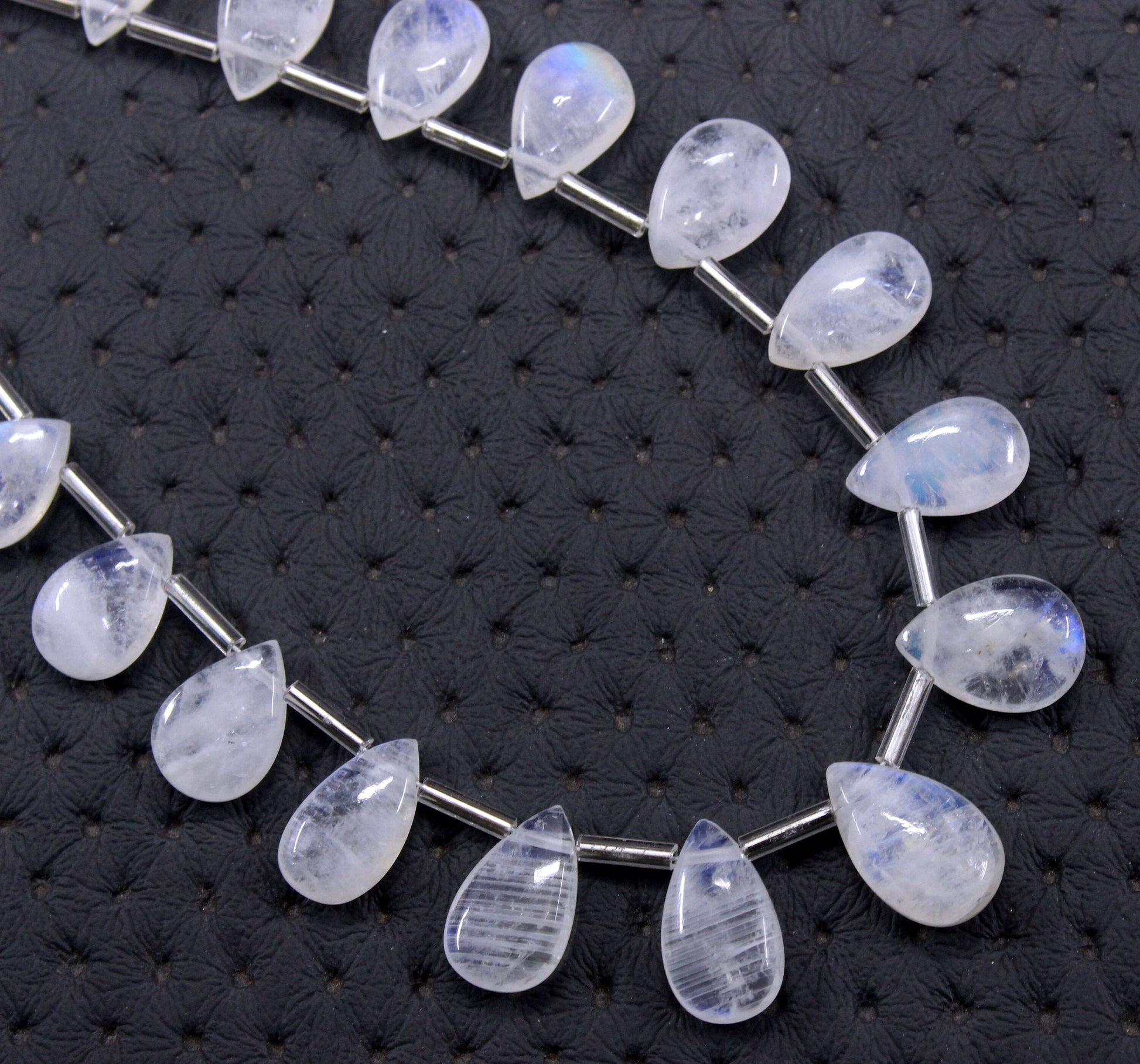 Rare Collections 21 Pieces Natural Rainbow Moonstone Smooth Pear Shape Briolette Beads Size 7x12-9x14 MM Making Jewelry Wholesale Price