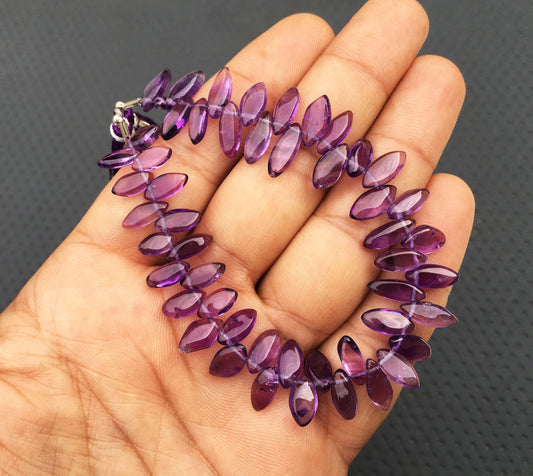 Gorgeous Natural Amethyst Gemstone,Smooth Marquise shape Beads,Size 4x9-5x12 MM February Birthstone Making Jewelry Wholesale Price