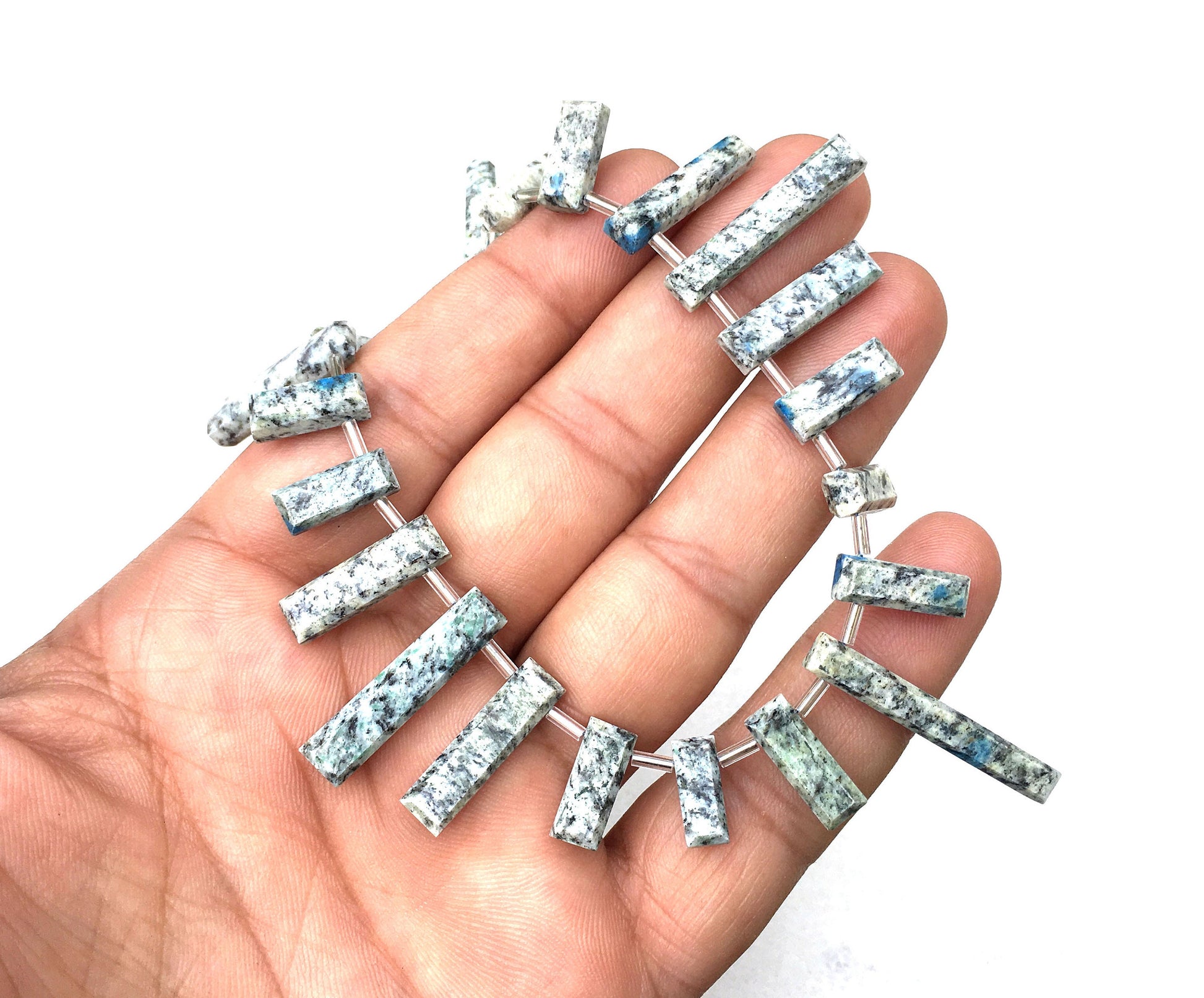 26 Pieces Natural k2 Jasper Gemstone,Super Quality Faceted Rectangle Shape Beads,Size 5x11-6x30 MM Beautiful Briolette Beads Wholesale Rate