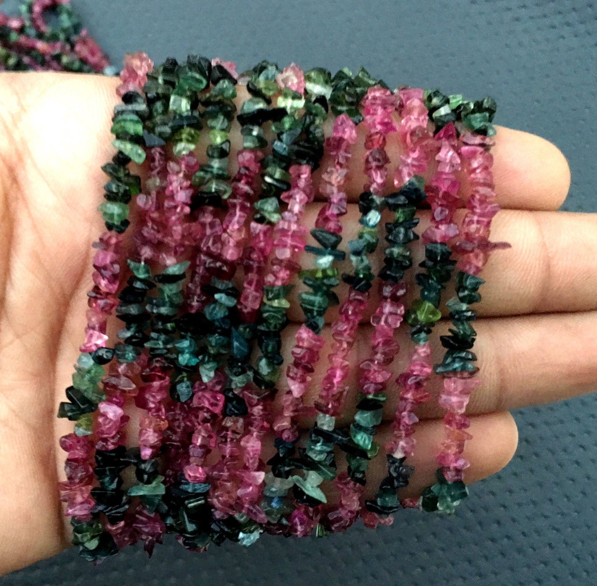 Super Quality 16 Inch Long Natural Multi Tourmaline Chips Bead,Uncut Chip Beads,Size 4-5 MM Tourmaline,Smooth Tourmaline Chip Gemstone