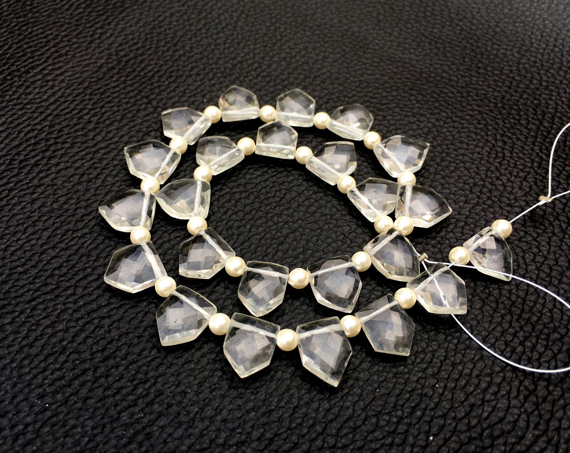 Amazing Quality 1 Strand Natural Crystal Gemstone,24 Pieces Faceted Pentagon Shape Beads,Size 9x10-9x11 MM,Extremely White Quartz Wholesale