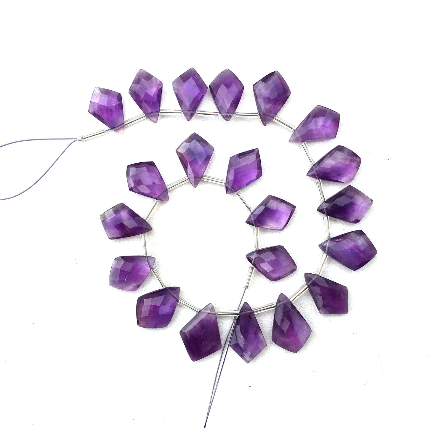 Christmas Sale Natural Blue Amethyst Gemstone,21 Pieces Faceted Fancy Shape Beads,Size 11x16-12x19 MM Making Birthstone Jewelry Wholesale