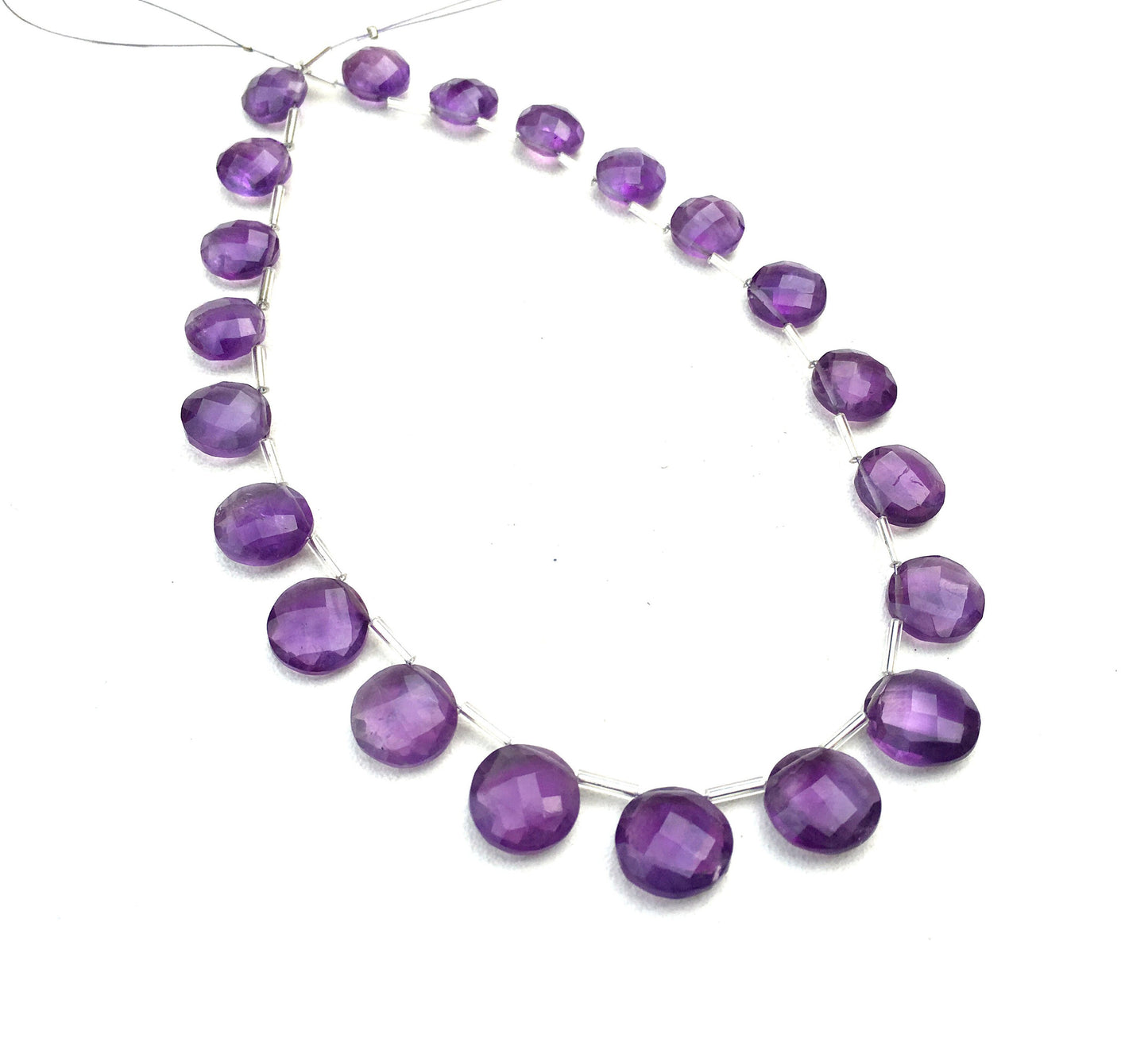 AAA Quality Natural Blue Amethyst Gemstone,21 Pieces Faceted Round/ Coin Shape Beads,Size 10-12 MM Making Birthstone Jewelry Wholesale Price