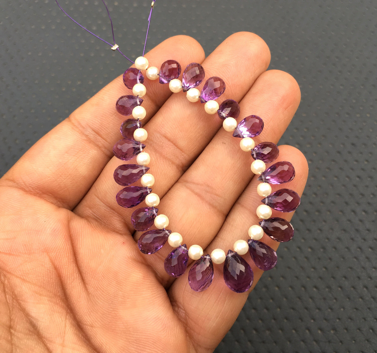 Natural Amethyst Gemstone,Faceted Teardrop Shape Beads,Size 6x8-7x11 MM,February Birthstone Briolette Beads Making jewelry Wholesale Price