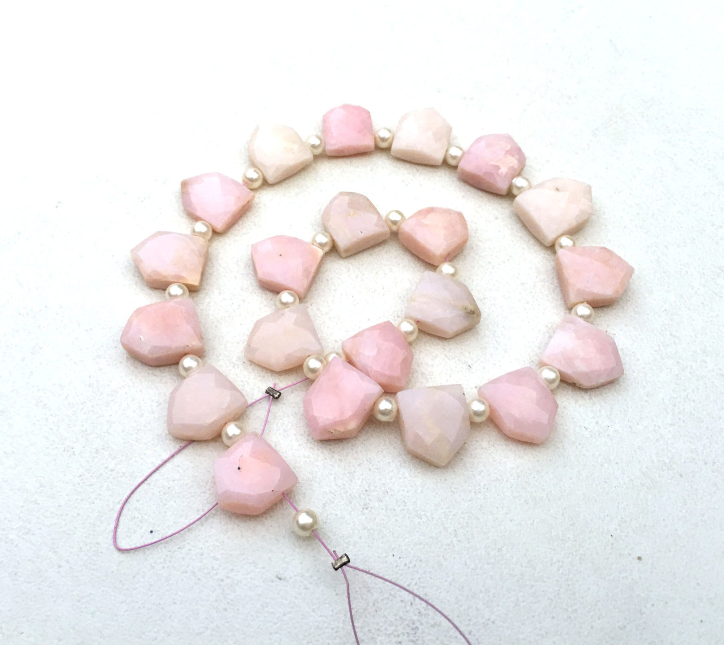 Gorgeous stones 21 Piece Natural Pink Opal Gemstone,Faceted Pentagon shape Beads,Size 9x12-11x13 MM Briolette Beads,Making Jewelry Wholesale