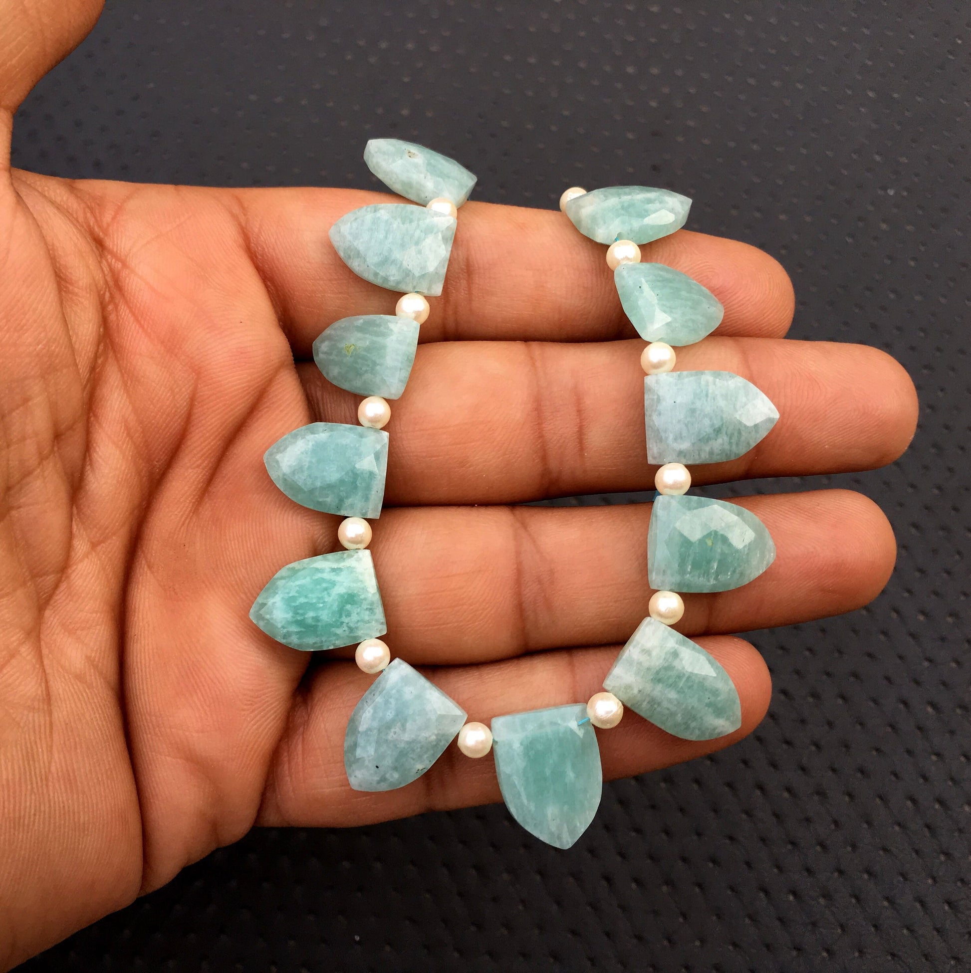 Unbelievable beautiful unique Natural Amazonite Gemstone,21 Pieces Faceted Half Marquise Shape,Size 10x13-12x15 MM Making Jewelry Wholesale