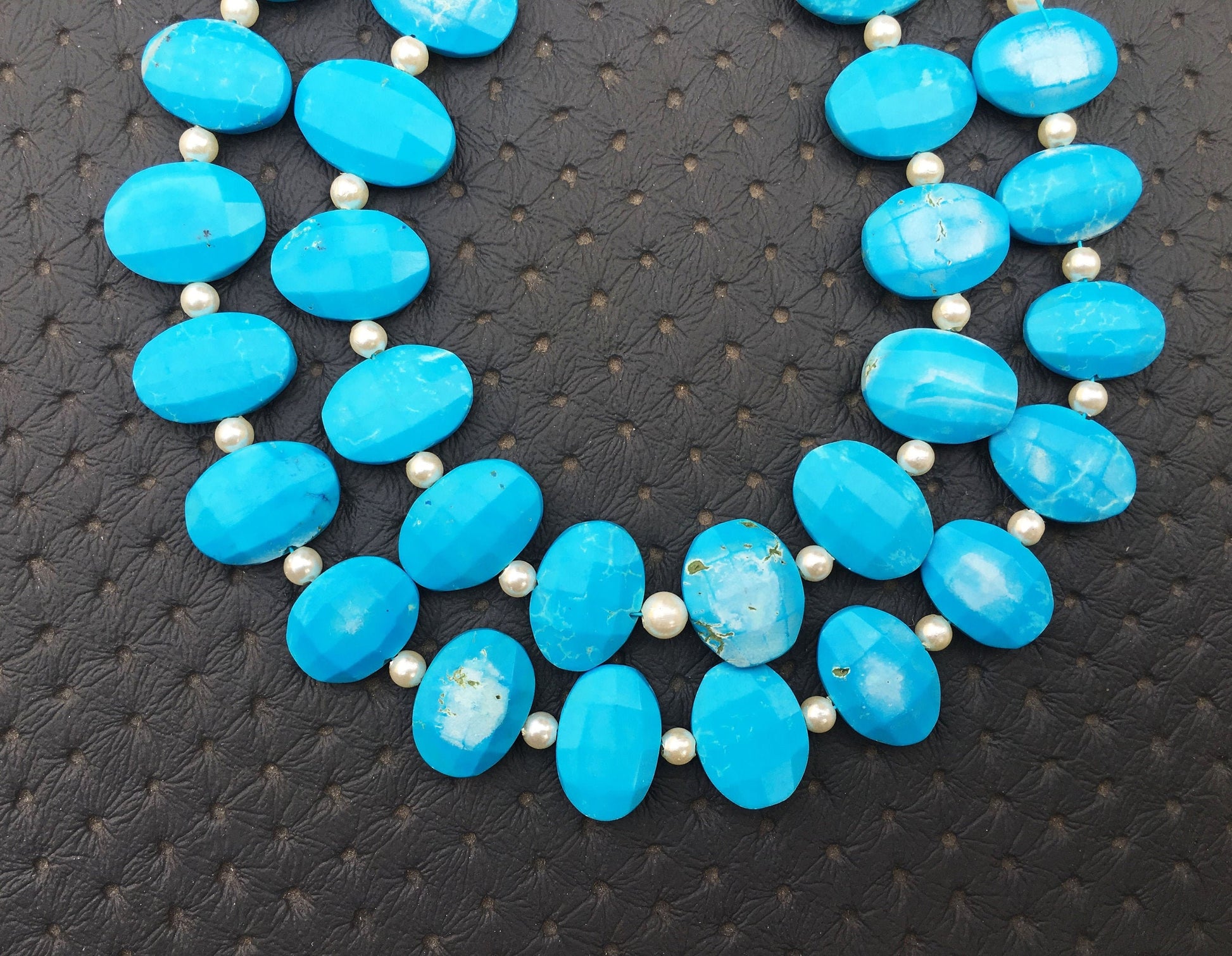 Attractive 15 Pieces Natural Turquoise Gemstone, Size 8x12-9x13 MM Faceted Oval Shape Blue Briolette Beads, Making Jewelry Wholesale Price