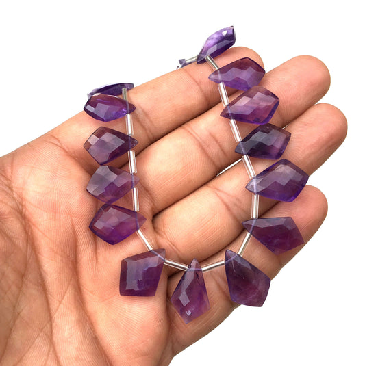 Christmas Sale Natural Blue Amethyst Gemstone,21 Pieces Faceted Fancy Shape Beads,Size 11x16-12x19 MM Making Birthstone Jewelry Wholesale