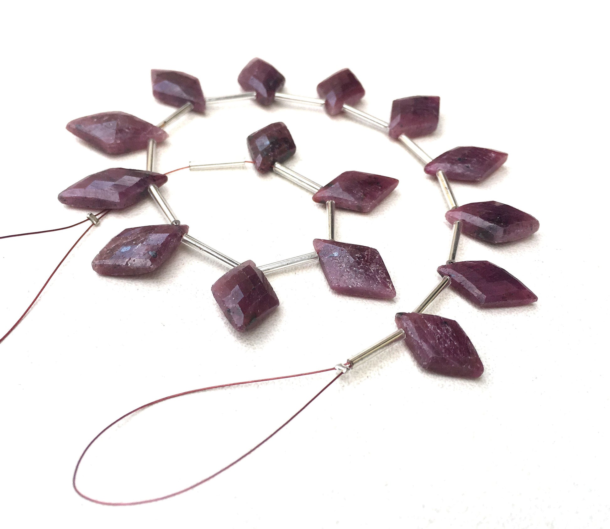 AAA Quality Semiprecious Natural Red Ruby Gemstone,15 Pieces Faceted Kite Shape Beads,Size 11x17-13x22 MM Ruby yoga Energy Stone Wholesale