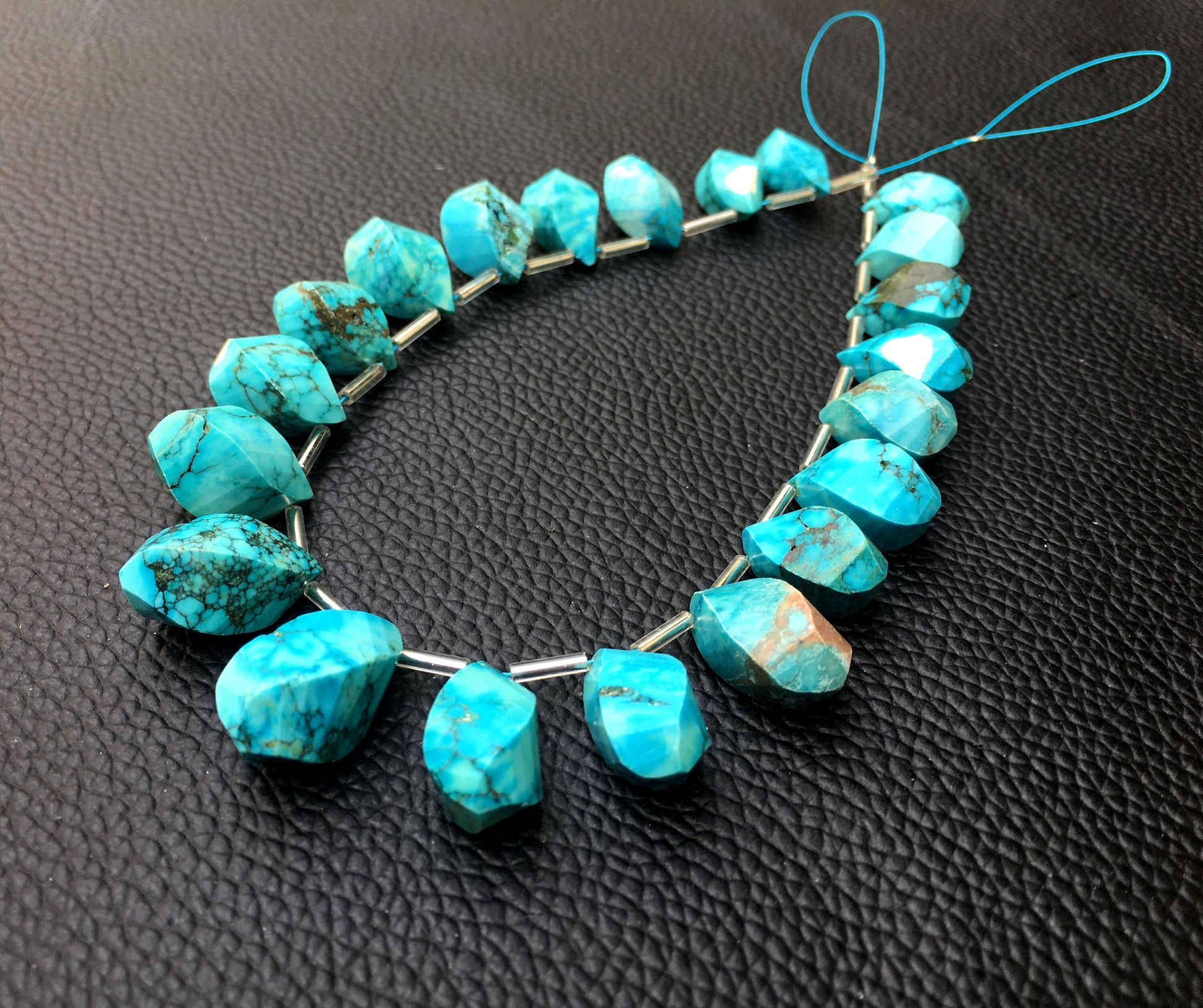 Unique 21 Pieces Twisted Teardrop Shape Beads,1 Strand Turquoise Gemstone Size 7x14-10x19 MM Briolette Beads,December Birthstone Gems