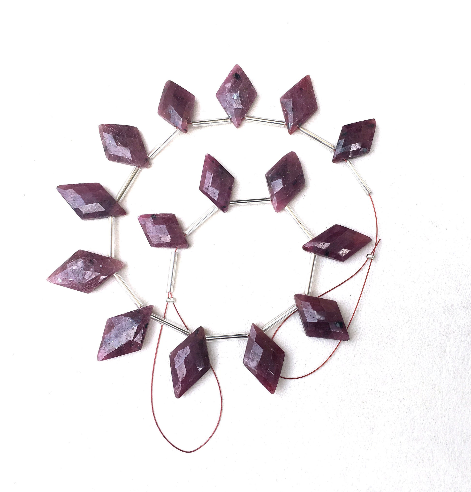 AAA Quality Semiprecious Natural Red Ruby Gemstone,15 Pieces Faceted Kite Shape Beads,Size 11x17-13x22 MM Ruby yoga Energy Stone Wholesale