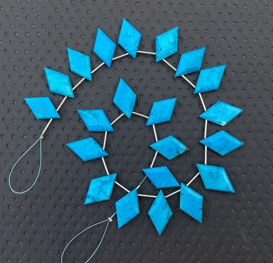 Blue Turquoise Gemstone,20 Pieces Faceted Kite Shape Beads,High quality Size 14x23-15x24 MM Sky Blue Gemstone,Howlite Turquoise Wholesale