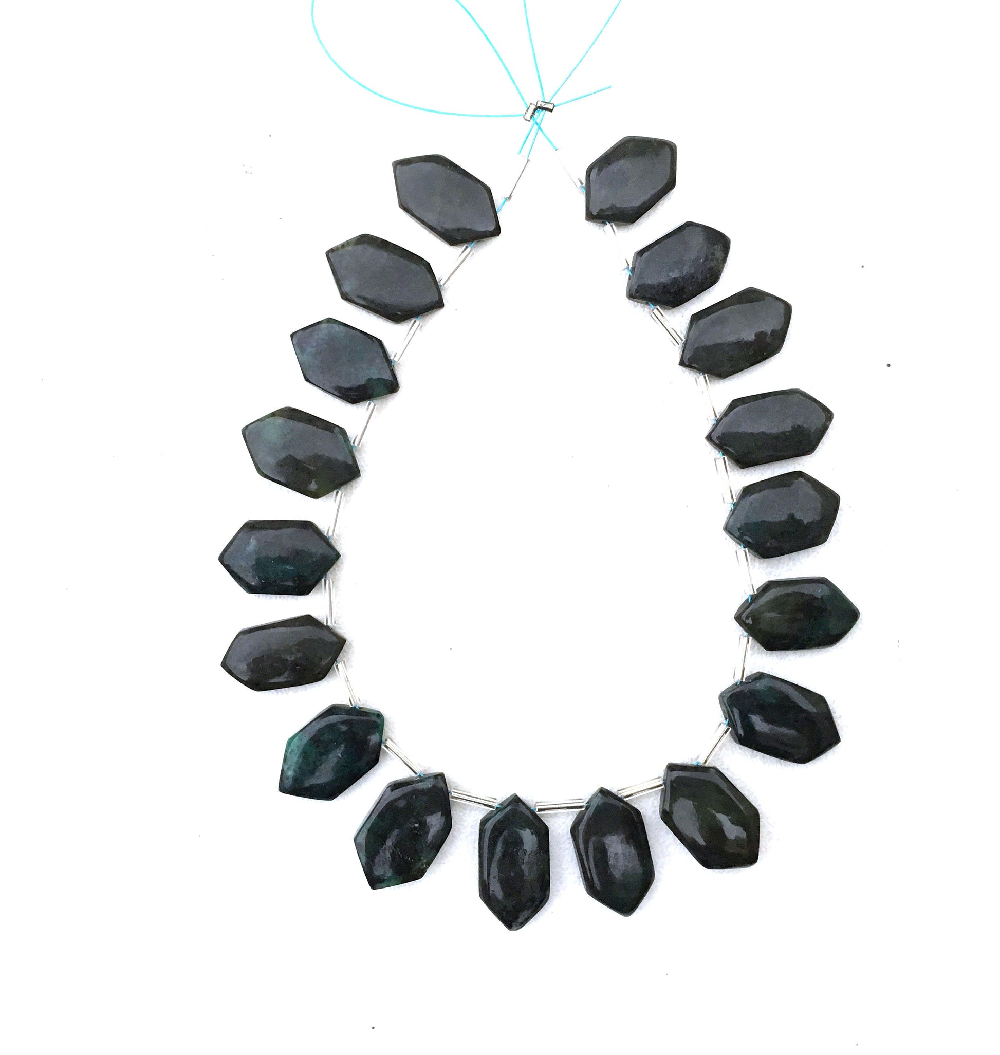 Natural Black Chrysocolla Gemstone,Smooth Hexagon shape Beads,Size 11x17-12x20 MM Briolette Beads, Making Jewelry Wholesale Price