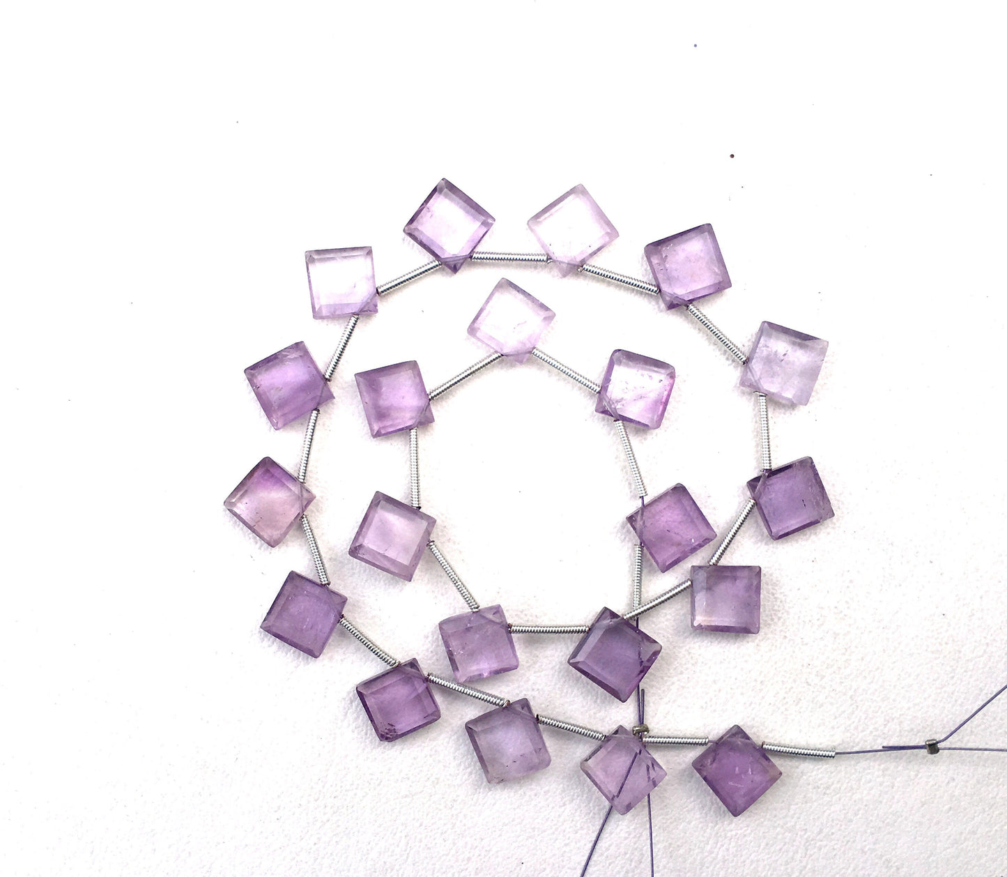 Genuine Quality Natural Pink Amethyst Gemstone,20 Pieces Faceted Square Shape Beads,Size 8-9 MM Making Birthstone Jewelry Wholesale Price