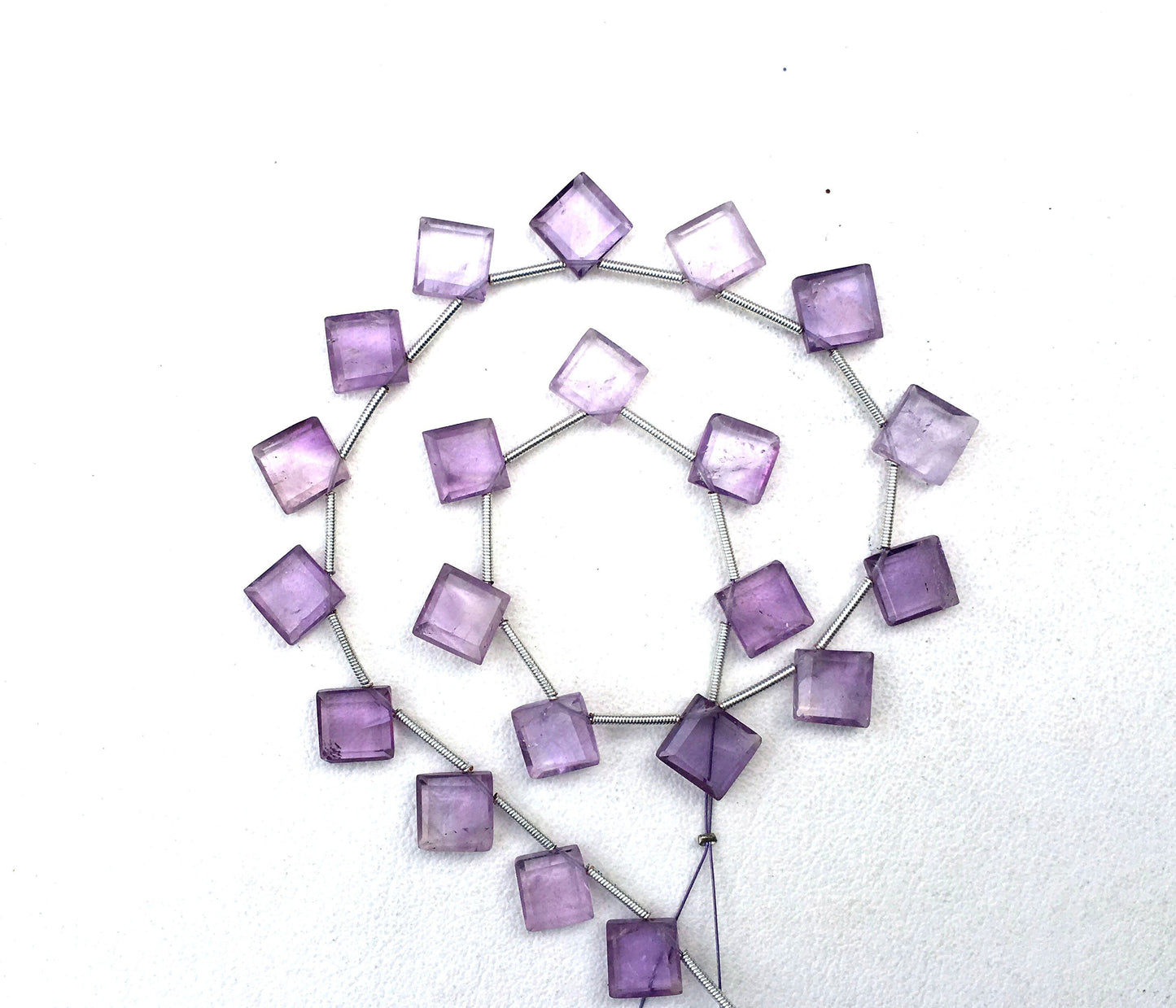 Genuine Quality Natural Pink Amethyst Gemstone,20 Pieces Faceted Square Shape Beads,Size 8-9 MM Making Birthstone Jewelry Wholesale Price