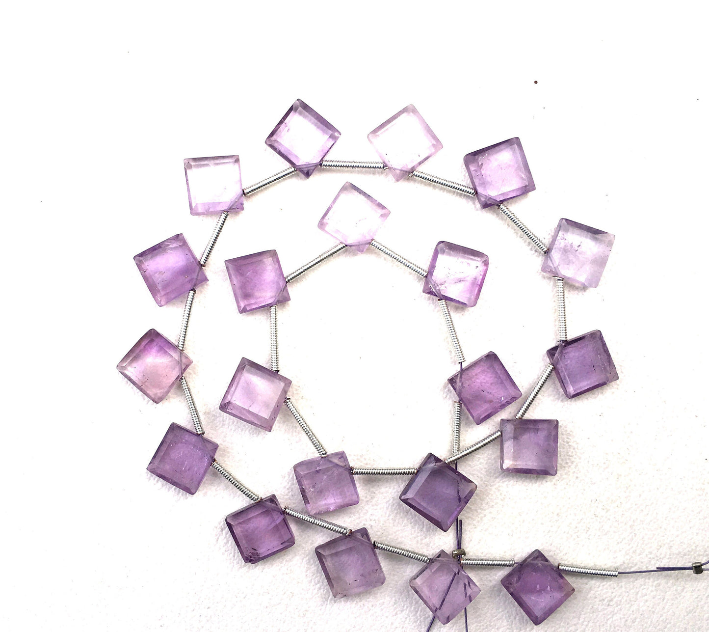 Genuine Quality Natural Pink Amethyst Gemstone,20 Pieces Faceted Square Shape Beads,Size 8-9 MM Making Birthstone Jewelry Wholesale Price