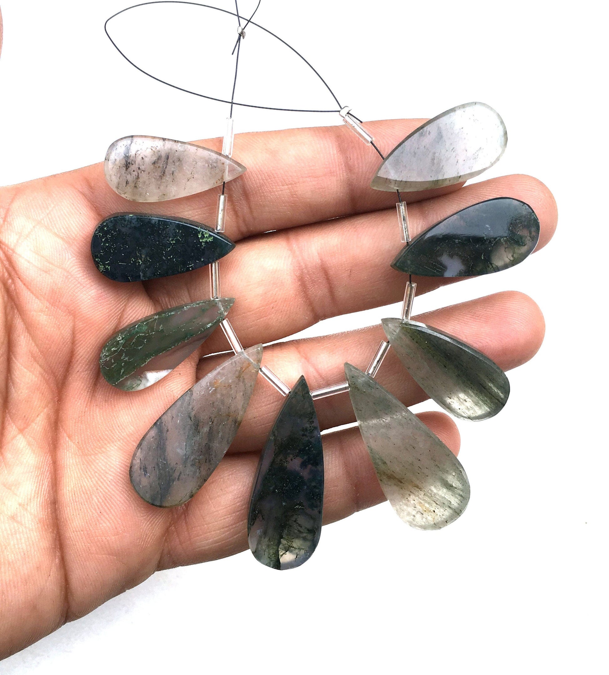 Top Quality Natural Solar Quartz Gemstone, 9 Pieces Smooth Pear shape Beautiful Beads,Size 11x25-14x37 MM making Jewelry wholesale Price