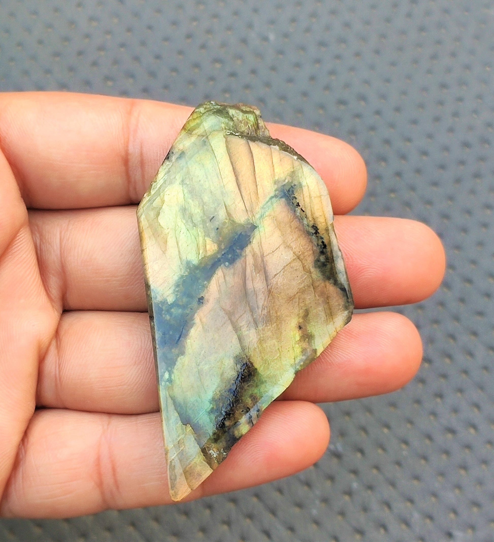 Polished Labradorite Slab, Labradorite Slice, Natural Labradorite Gemstone,Specimen Polished Raw Fire Labradorite,Size 35x72 MM Specimen Raw