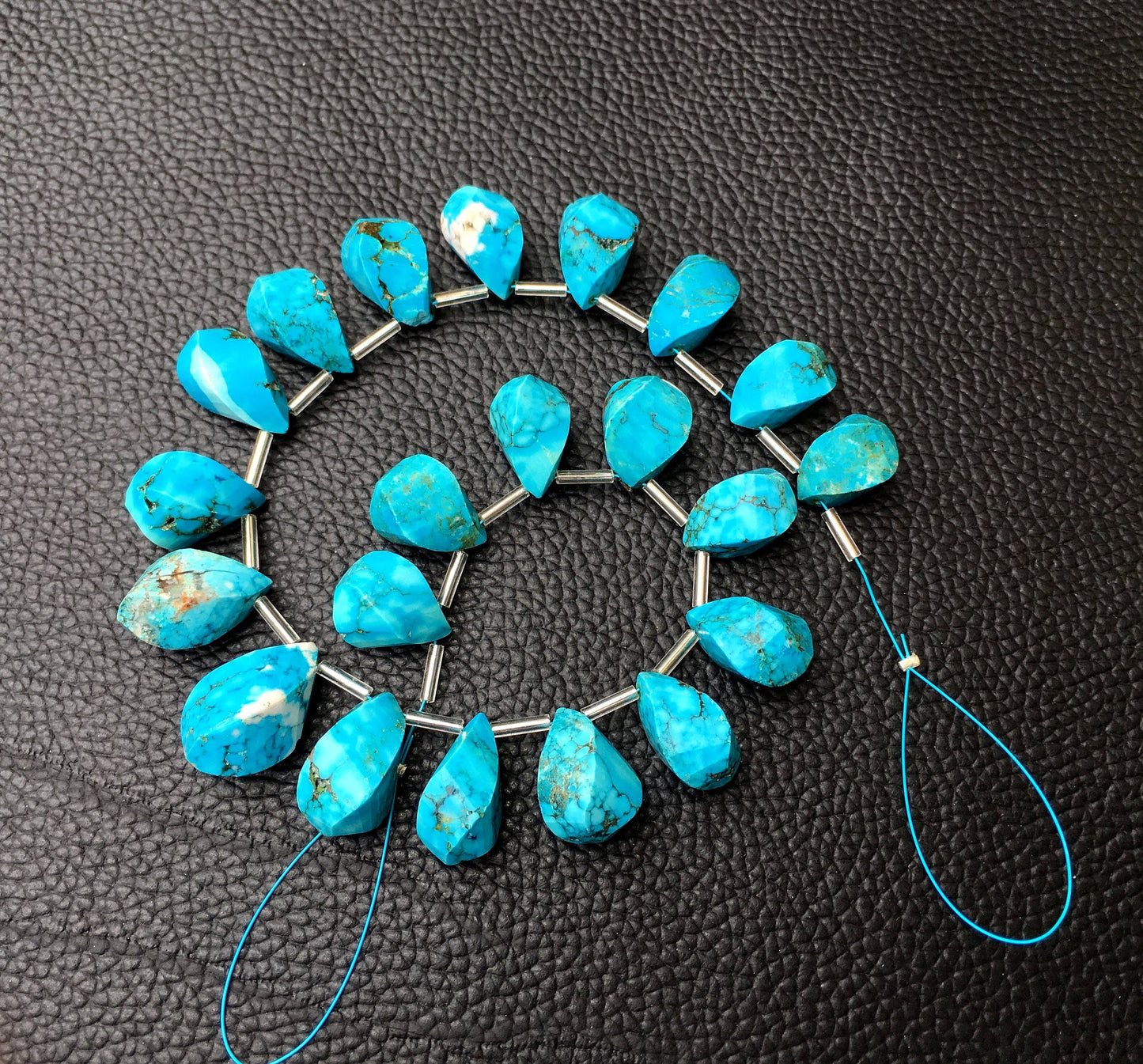 Simply Stunning Gemstone 21 Pieces Turquoise Gemstone,Twisted Teardrop Shape Beads Size 8x14-10x19 MM Briolette December Birthstone