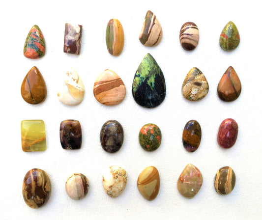 Christmas Occasion Offer 23 Pieces Natural Multi Jasper Gemstone, Smooth Multi shape Beautiful Cabochons Loose Gemstones Cabs Bulk Cabs Lot