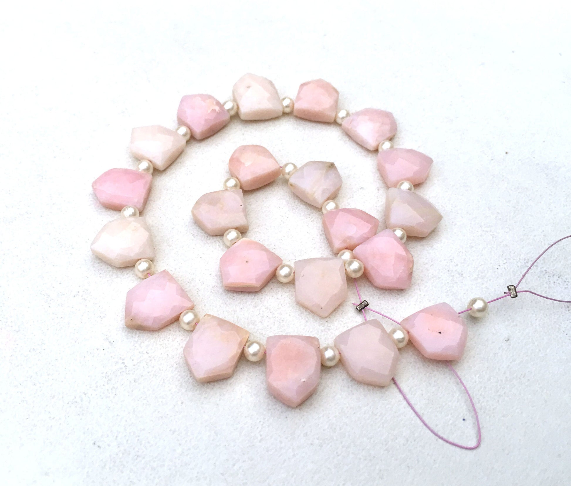 Gorgeous stones 21 Piece Natural Pink Opal Gemstone,Faceted Pentagon shape Beads,Size 9x12-11x13 MM Briolette Beads,Making Jewelry Wholesale