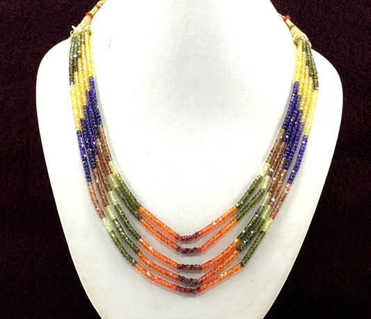 Extraordinary Beautiful Beads,Multi Color Zircon Necklace,Micro Faceted Rondelle Beads,Size 3 MM Beads, Colorful Necklace Wholesale Price