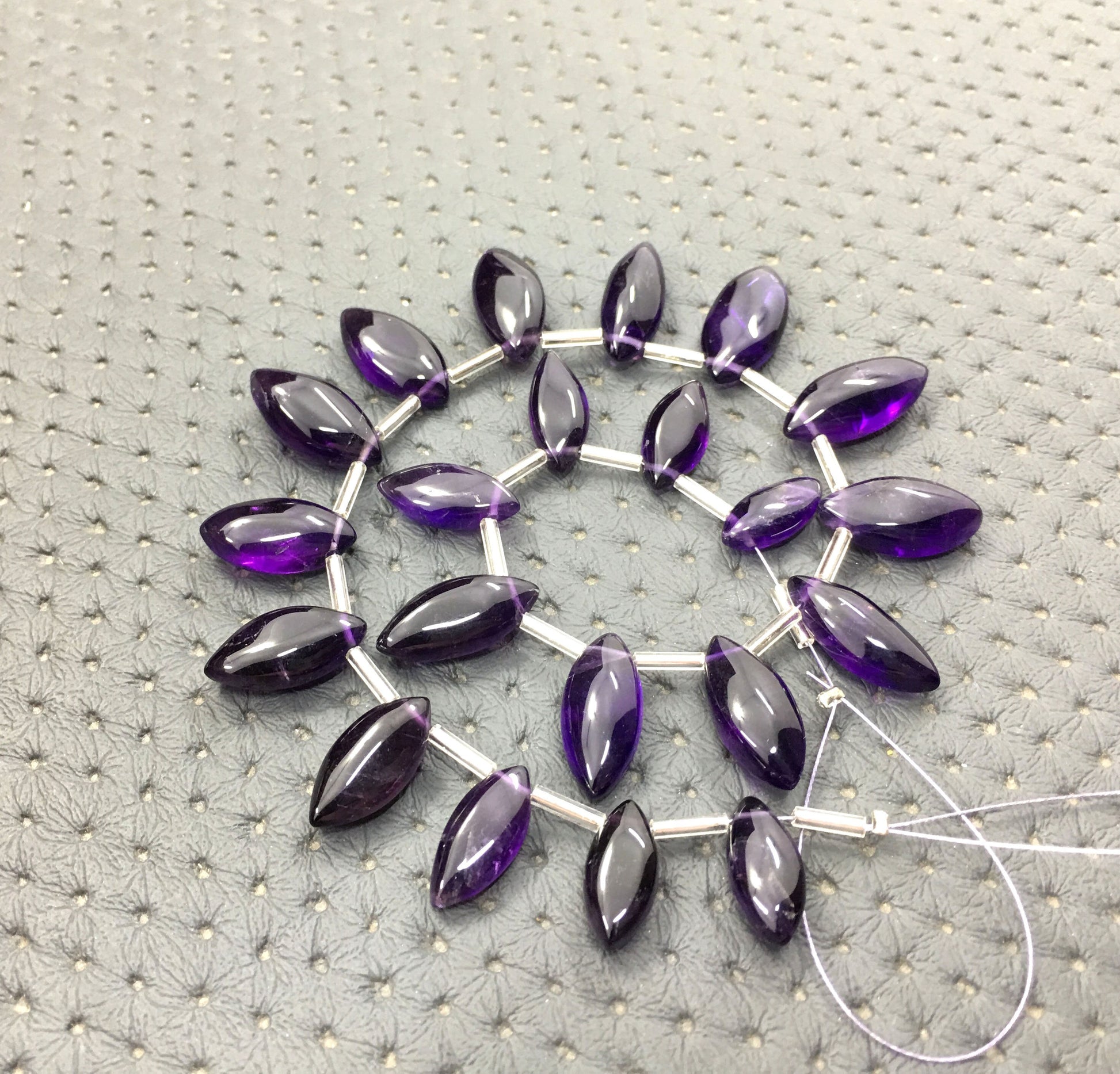 Top Quality 1 Strand Natural Amethyst,21 Pieces Amethyst Broilette Beads Size 6x13-9x19 MM Smooth Marquise Making Jewelry Wholesale Price