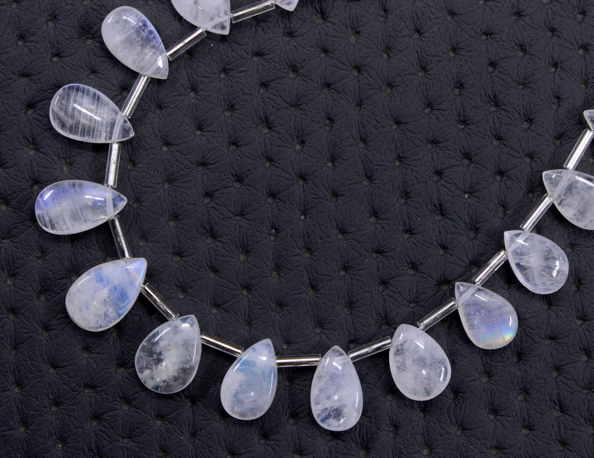 Rare Collections 21 Pieces Natural Rainbow Moonstone Smooth Pear Shape Briolette Beads Size 7x12-9x14 MM Making Jewelry Wholesale Price