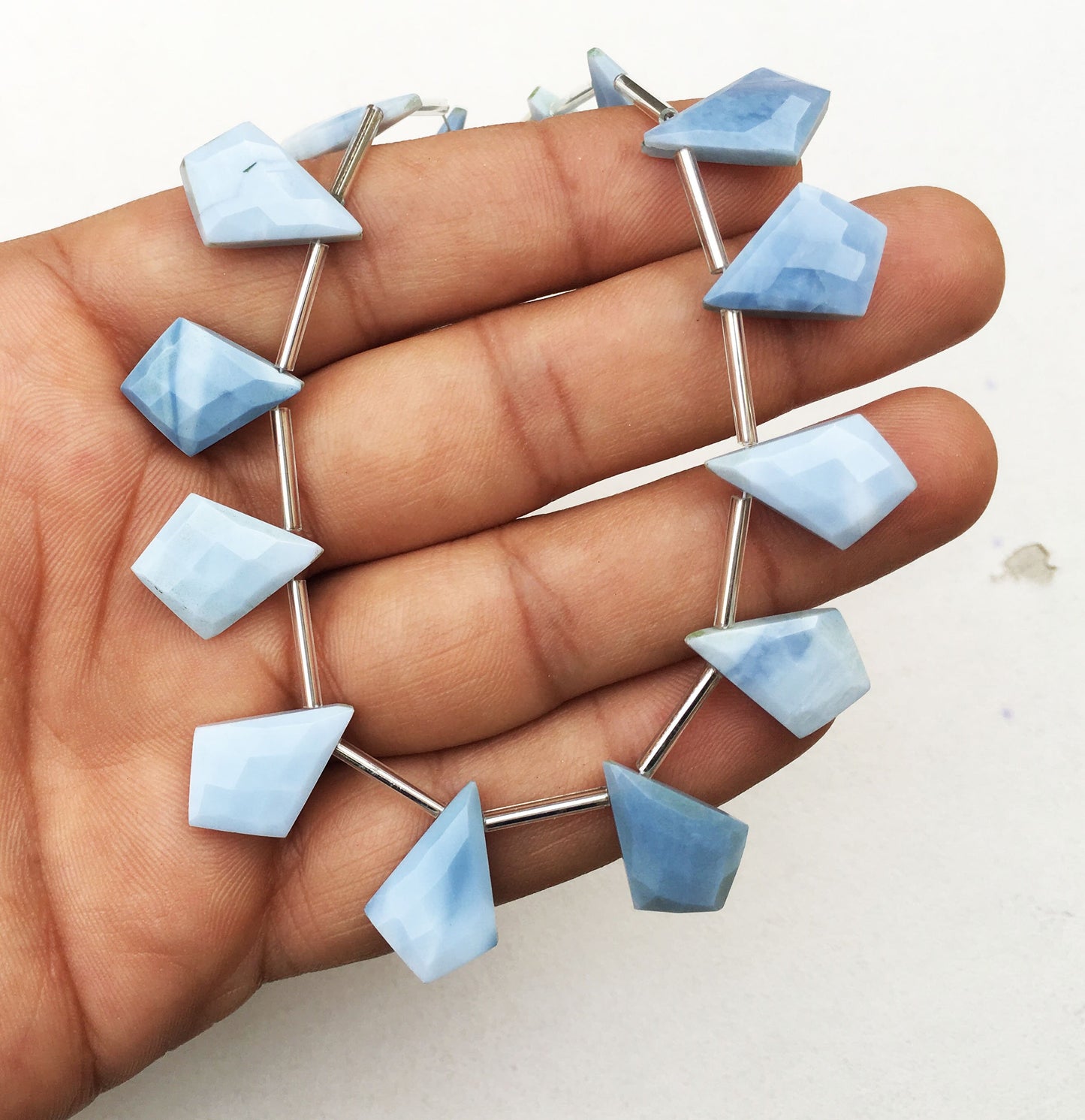 Awesome Quality Natural Blue Opal Gemstone, 15 Pieces Faceted Fancy Shape Stone,Size 10x16-13x19 MM Beads Making Jewelry Wholesale Price