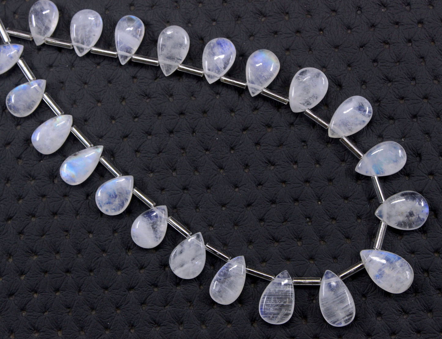 Rare Collections 21 Pieces Natural Rainbow Moonstone Smooth Pear Shape Briolette Beads Size 7x12-9x14 MM Making Jewelry Wholesale Price