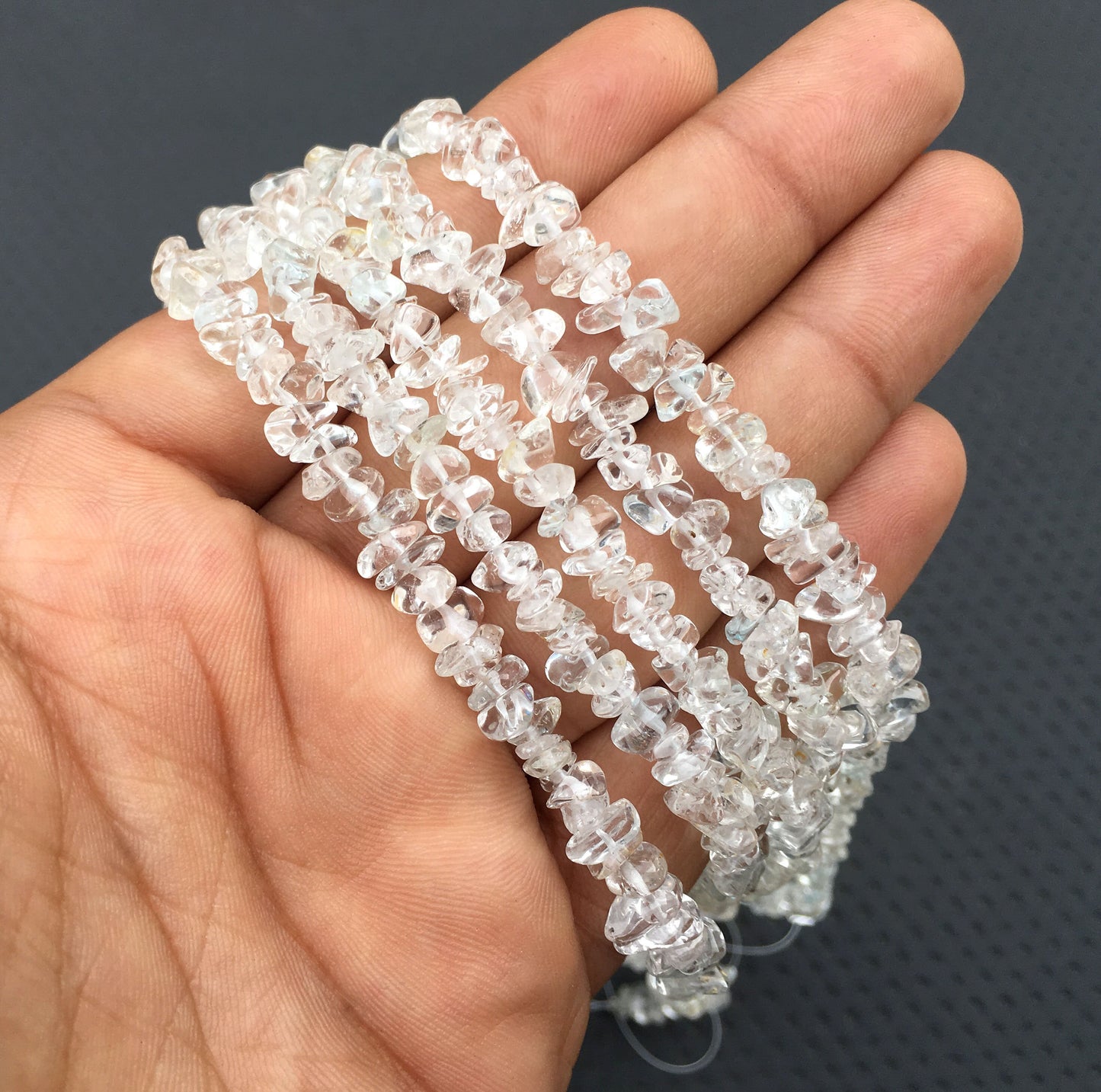 Splendid Gems Super Quality Natural White Topaz Gemstone,16" Long Smooth Uncut Chips Beads, Size 4-6 MM,Making Jewelry Wholesale Price