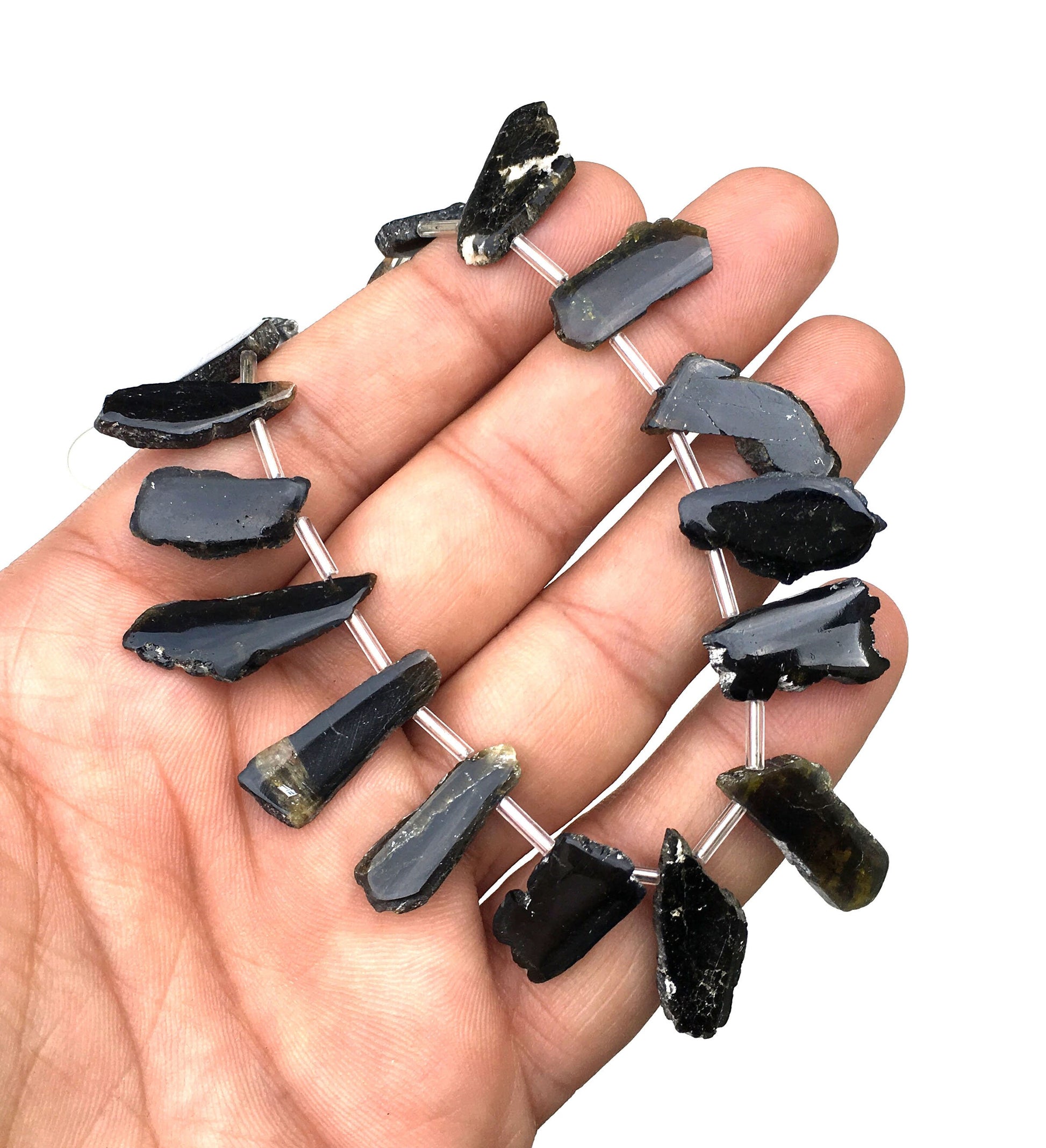 21 Piece Natural Tourmaline Gemstone,Uneven Shape Rough,Size 6x16-11x21 MM Super Fine Quality Polished Tourmaline Rough,Wholesale Tourmaline