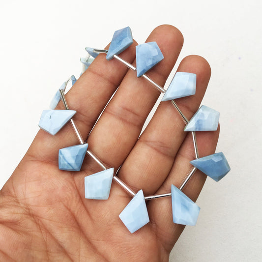 Awesome Quality Natural Blue Opal Gemstone, 15 Pieces Faceted Fancy Shape Stone,Size 10x16-13x19 MM Beads Making Jewelry Wholesale Price