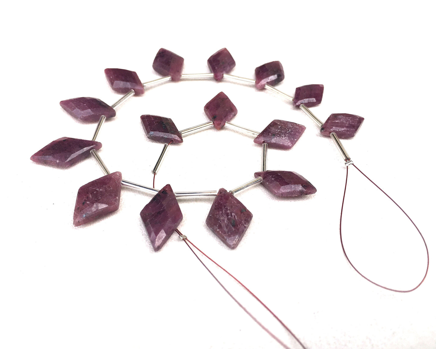 AAA Quality Semiprecious Natural Red Ruby Gemstone,15 Pieces Faceted Kite Shape Beads,Size 11x17-13x22 MM Ruby yoga Energy Stone Wholesale