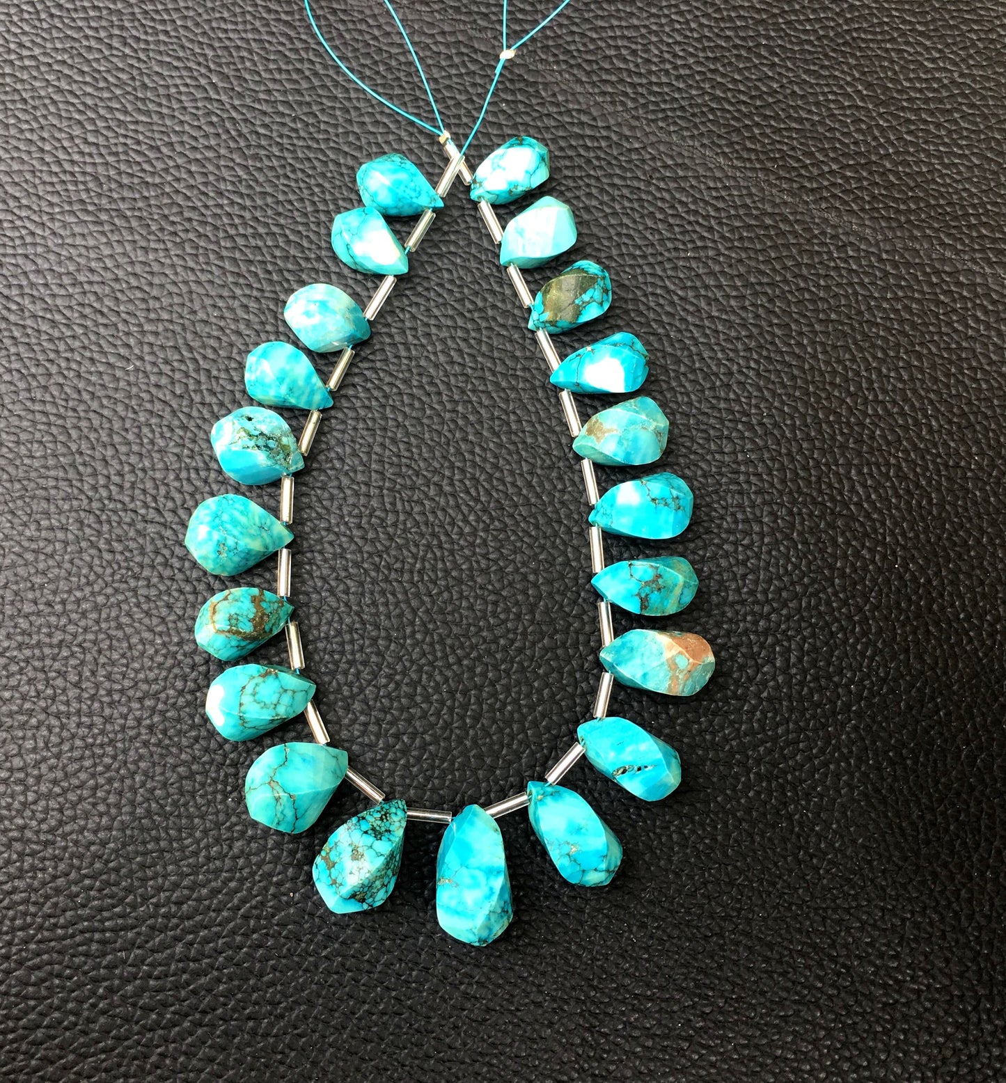 Unique 21 Pieces Twisted Teardrop Shape Beads,1 Strand Turquoise Gemstone Size 7x14-10x19 MM Briolette Beads,December Birthstone Gems