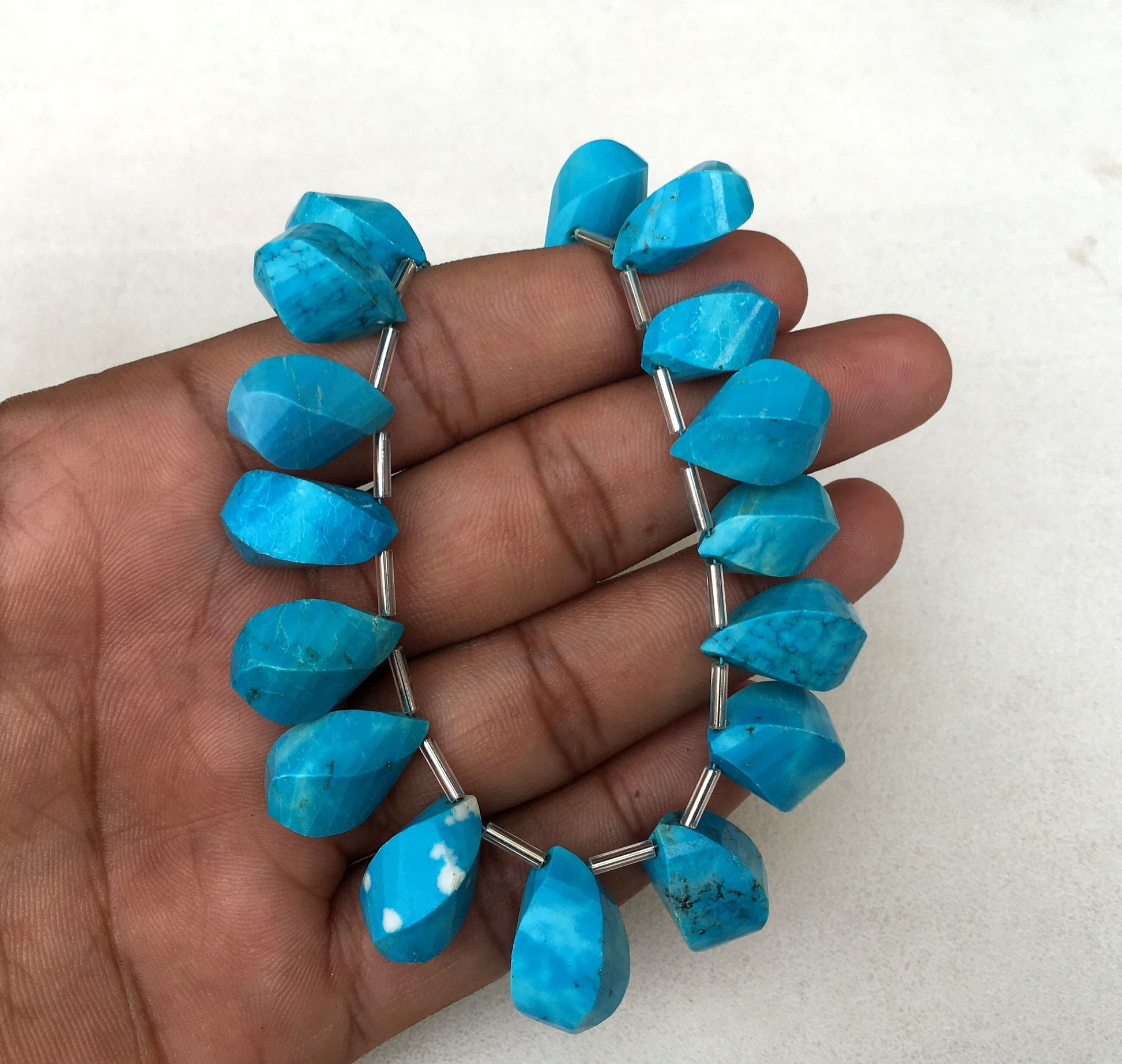 Spectacular Gemstone 20 Pieces Turquoise Gemstone,Twisted Teardrop Shape Beads Size 9x17-11x19 MM Briolette December Birthstone