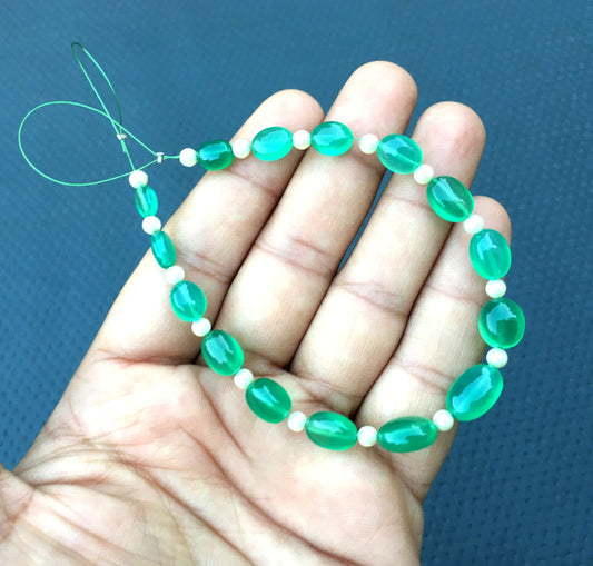 Super Quality 1 Strand Natural Green Onyx Gemstone, Smooth Oval shape Beads, Size 5x7-8x13 MM Green Onyx Oval Beads,Making Jewelry Wholesale